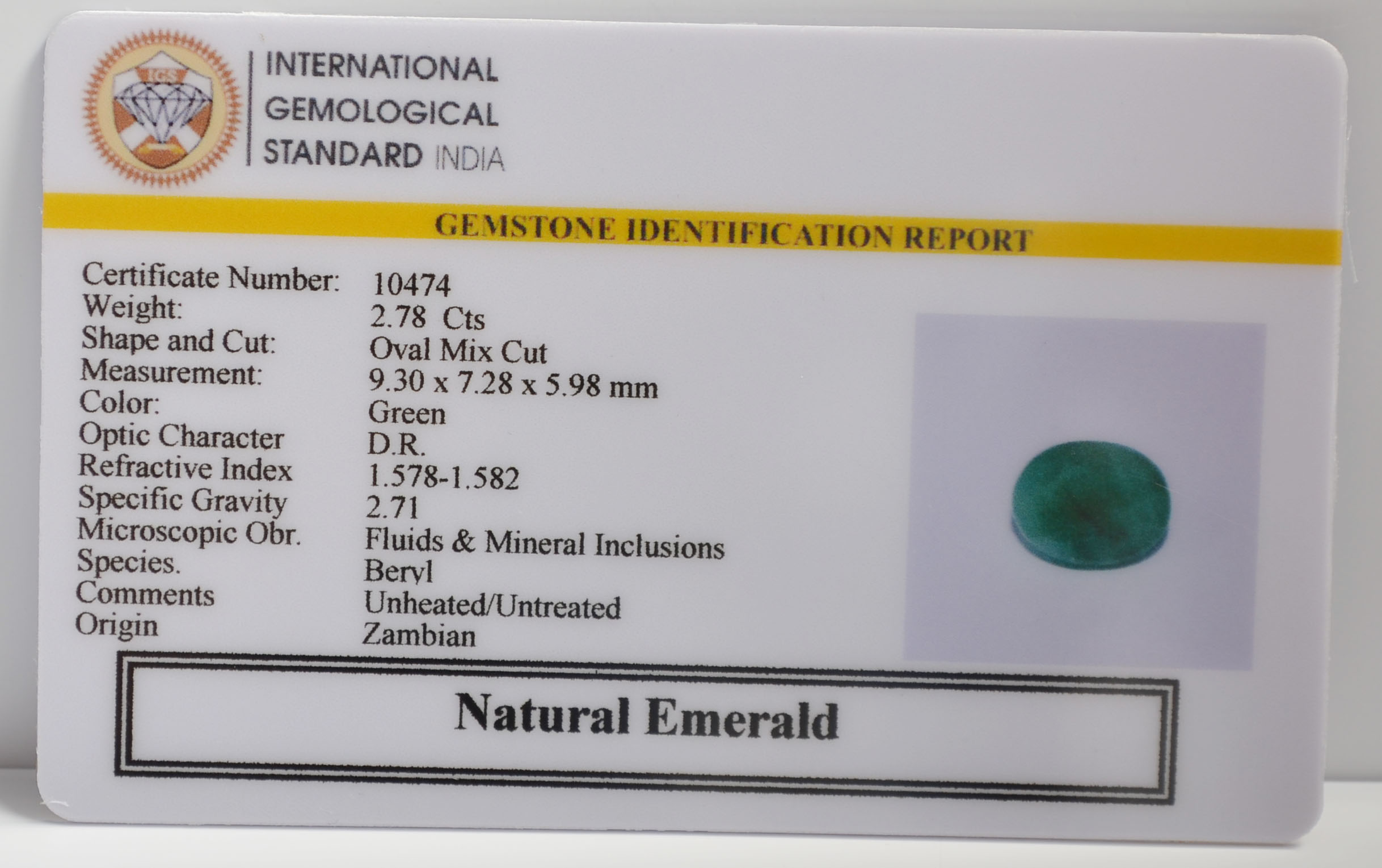 EMR22298 2 EMERALD 2.78 Ct.