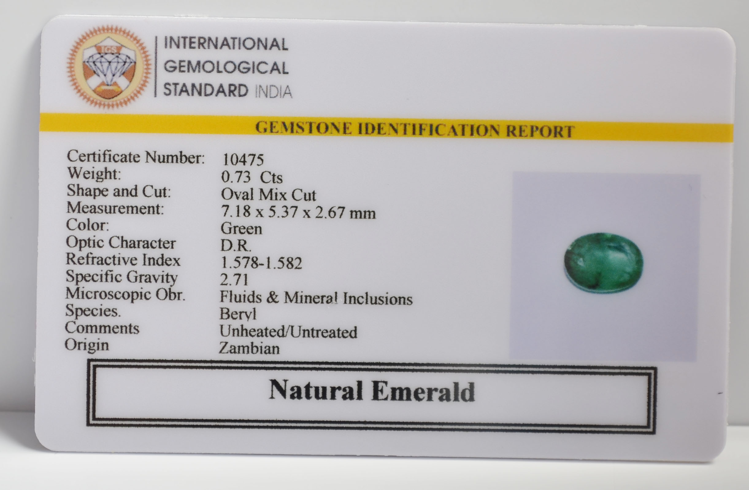 EMR22299 2 EMERALD 0.73 Ct.