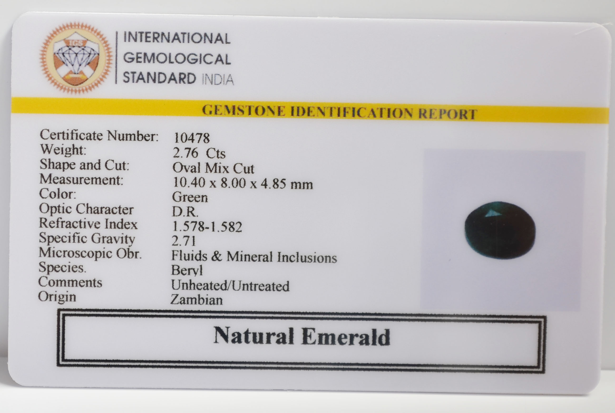 EMR22301 2 EMERALD 2.76 Ct.