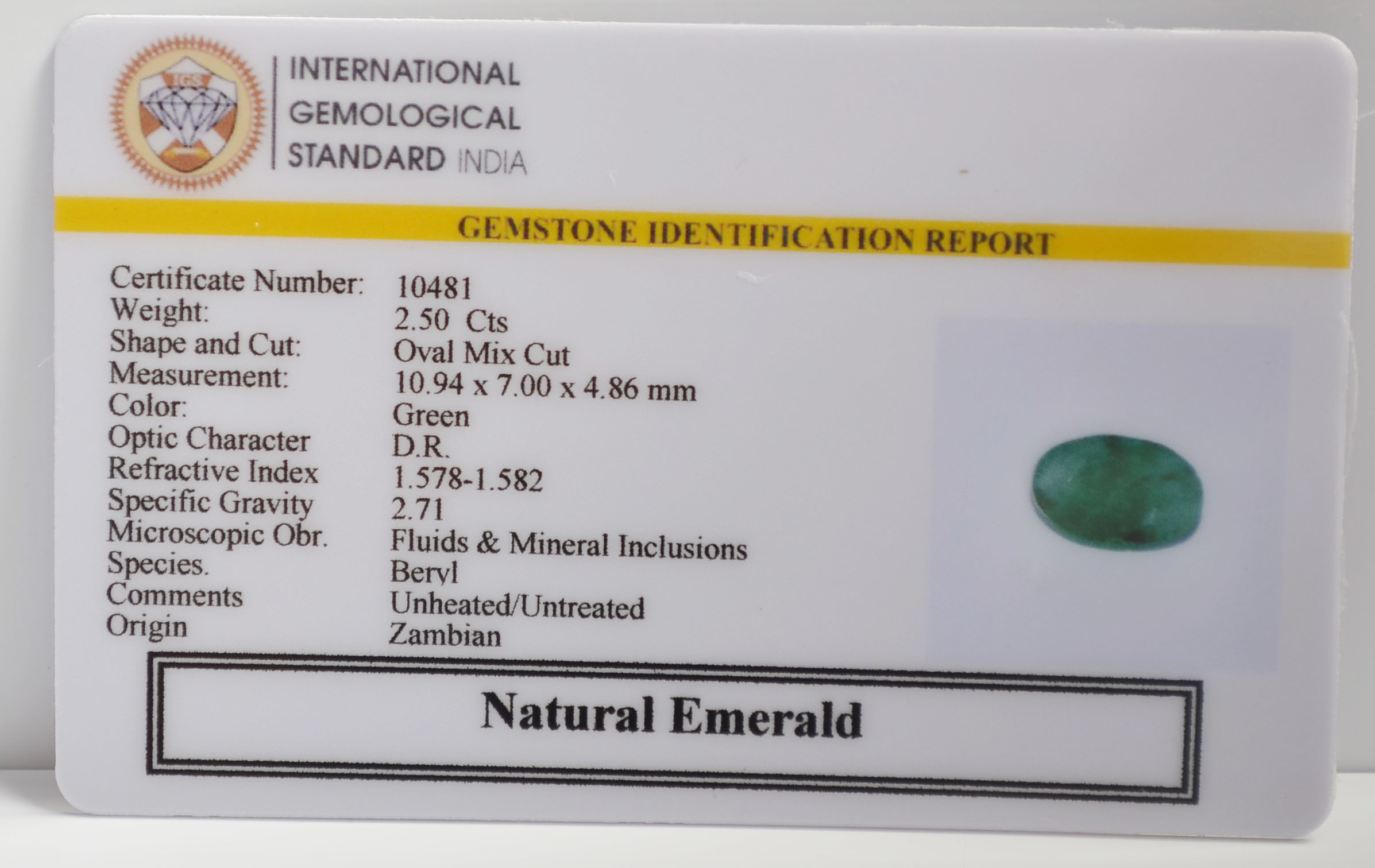 EMR22302 2 EMERALD 2.5 Ct.