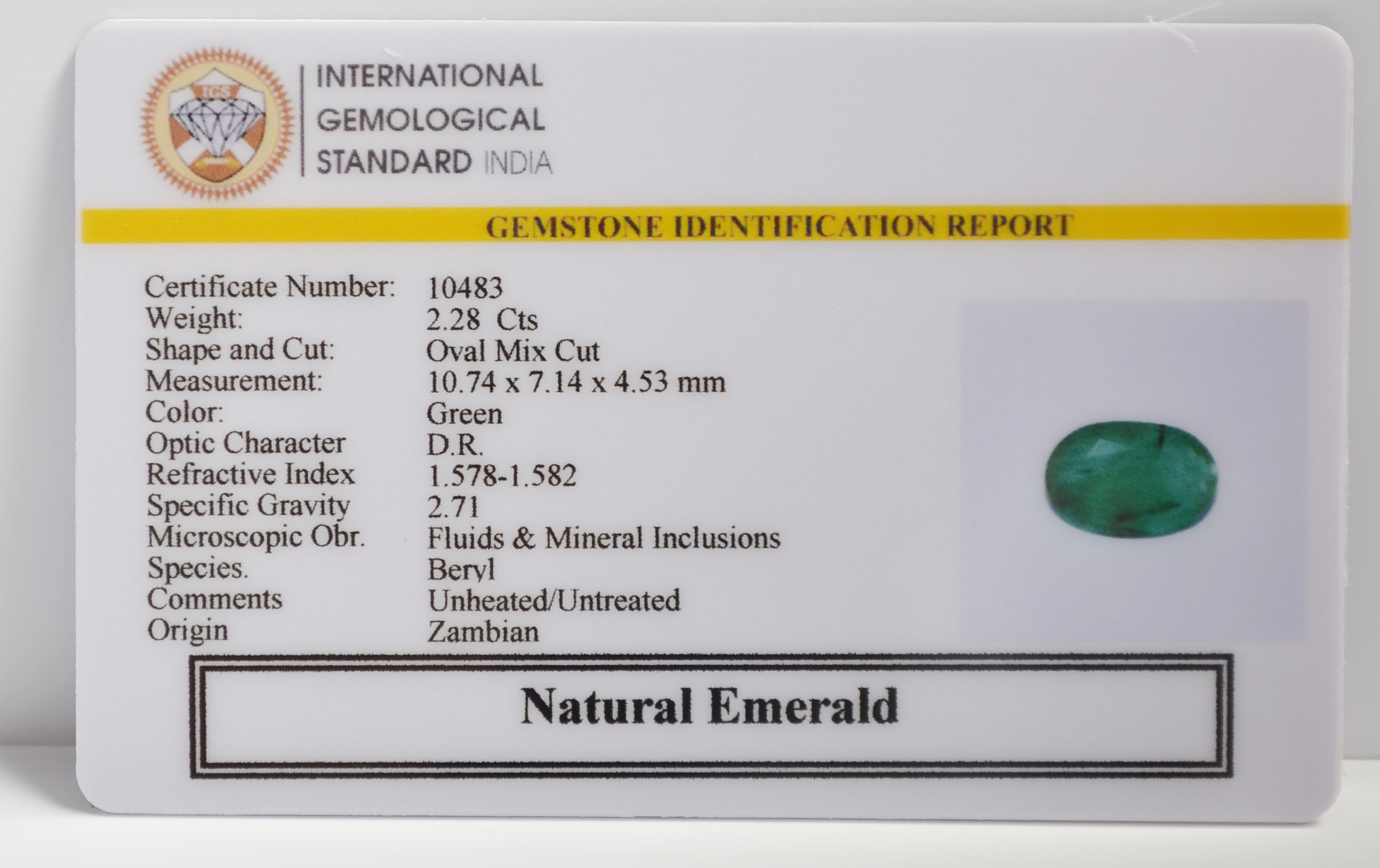 EMR22304 2 EMERALD 2.28 Ct.
