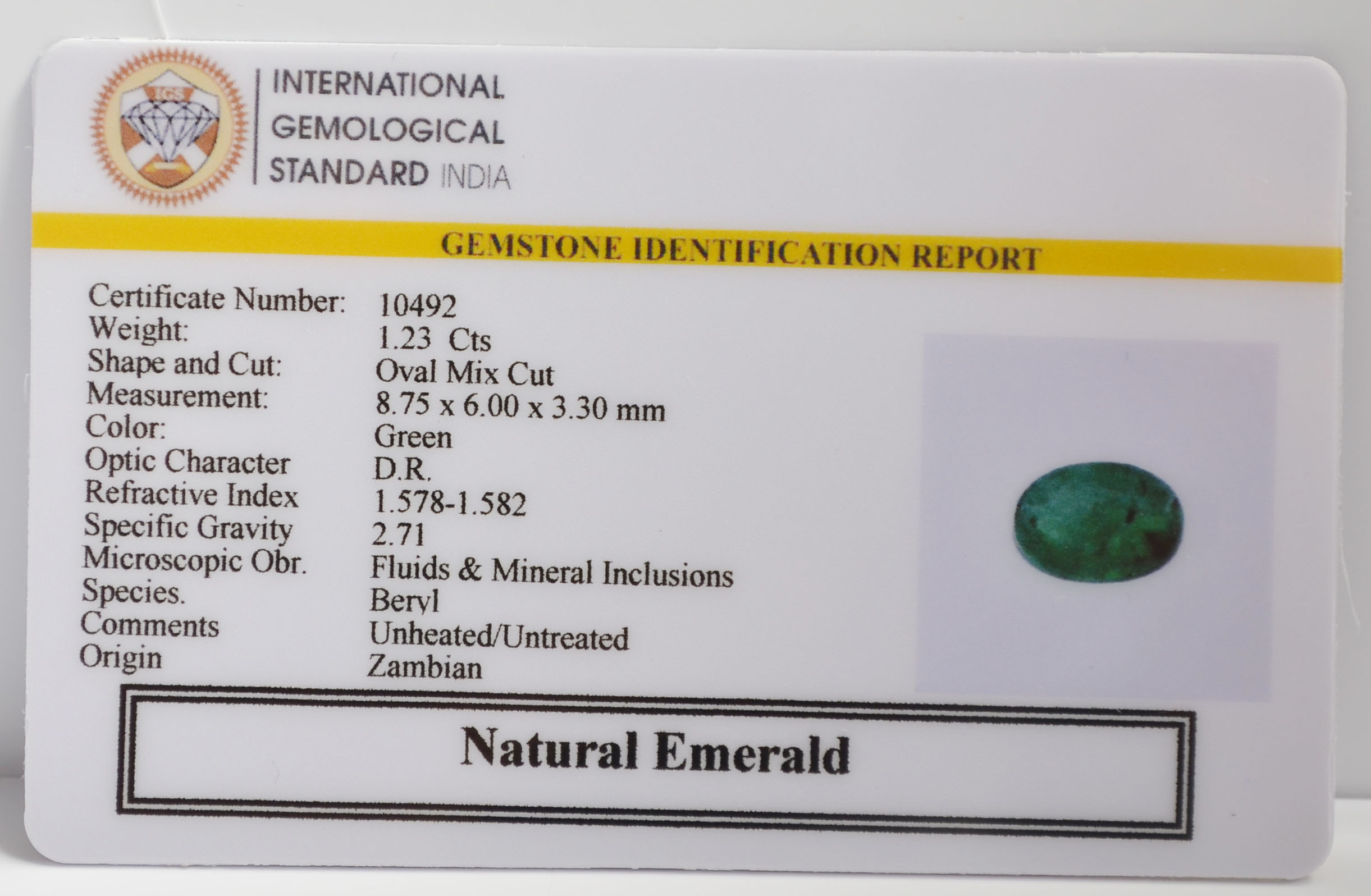 EMR22308 2 EMERALD 1.23 Ct.