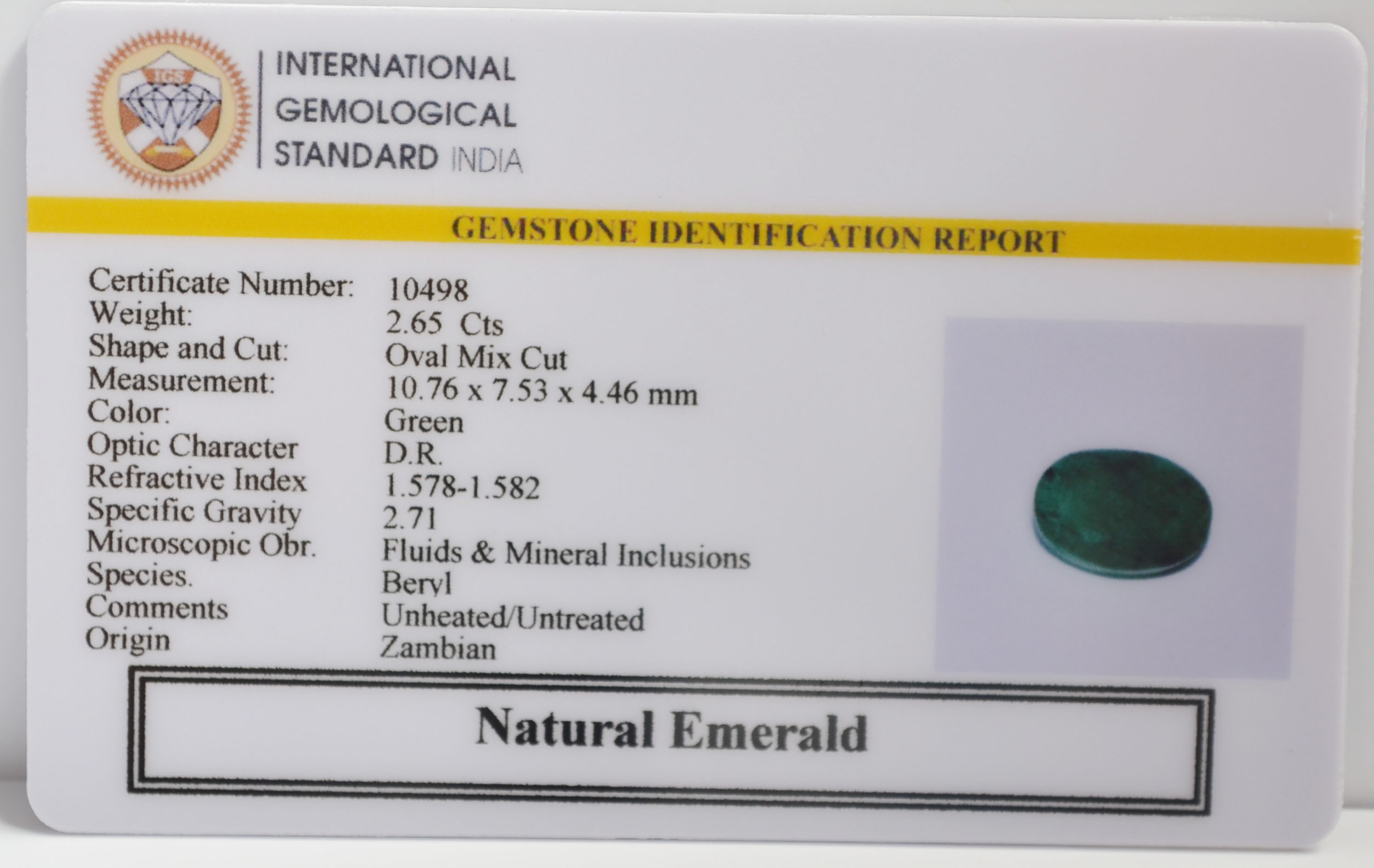 EMR22314 2 EMERALD 2.65 Ct.