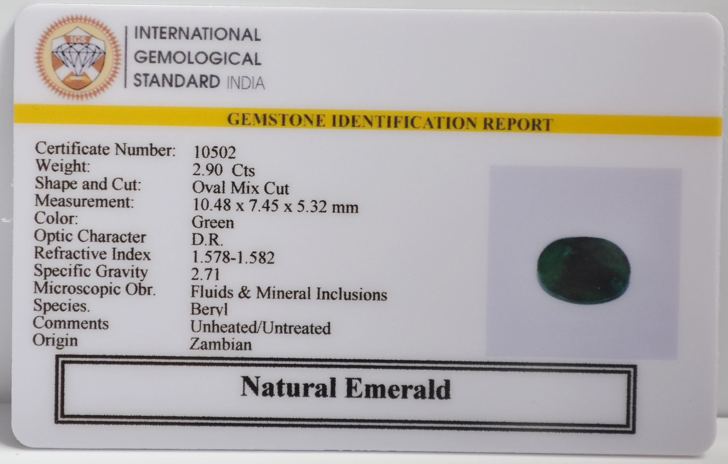 EMR22318 2 EMERALD 2.9 Ct.