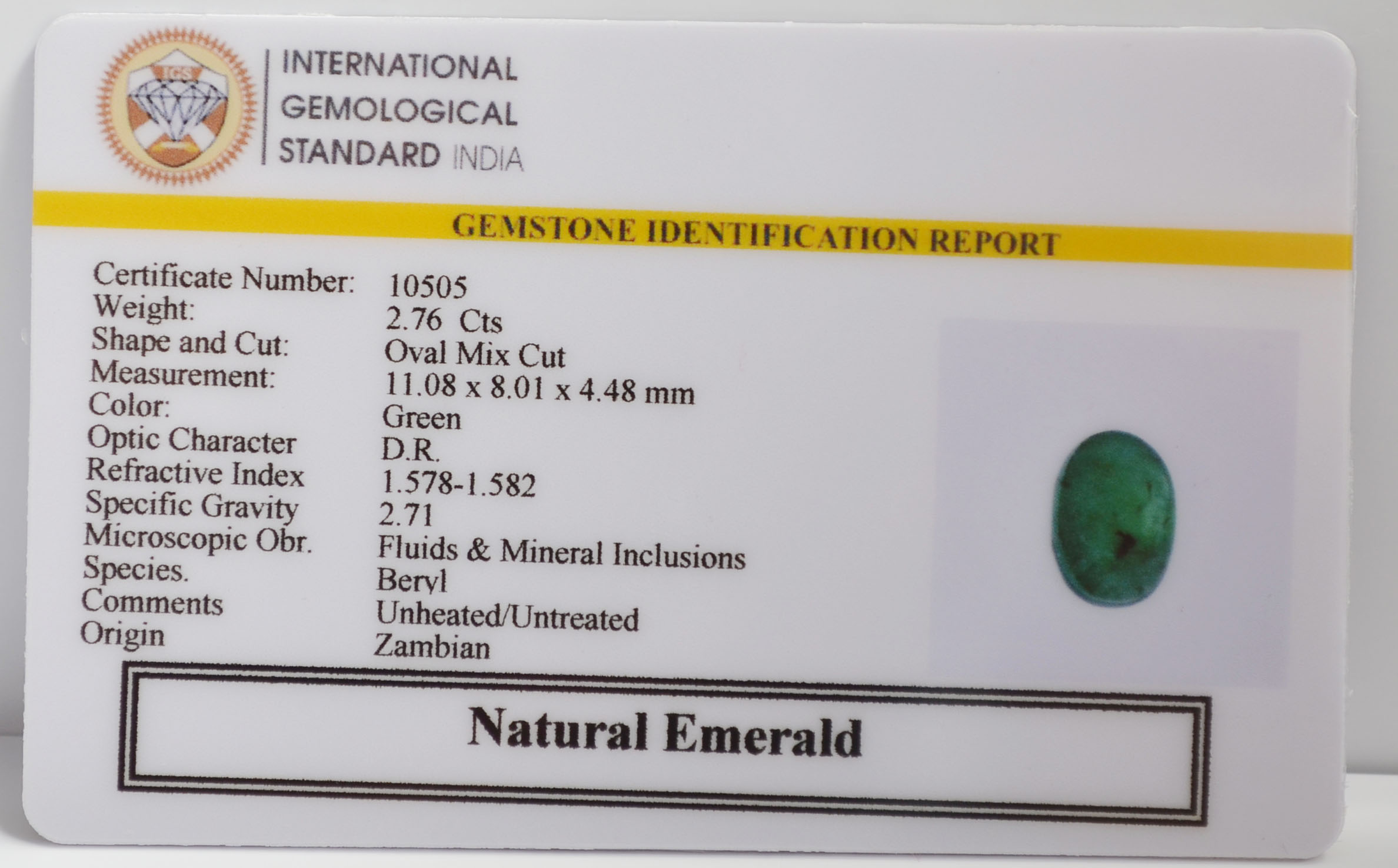 EMR22321 2 EMERALD 2.76 Ct.