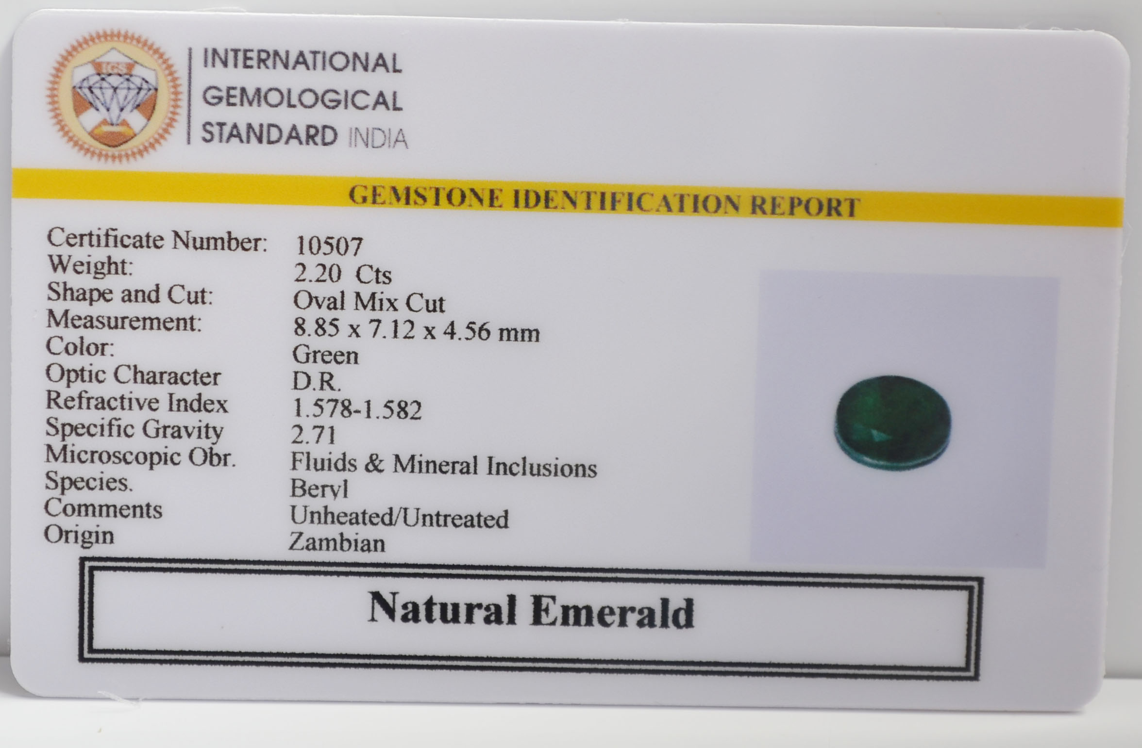 EMR22322 2 EMERALD 2.2 Ct.