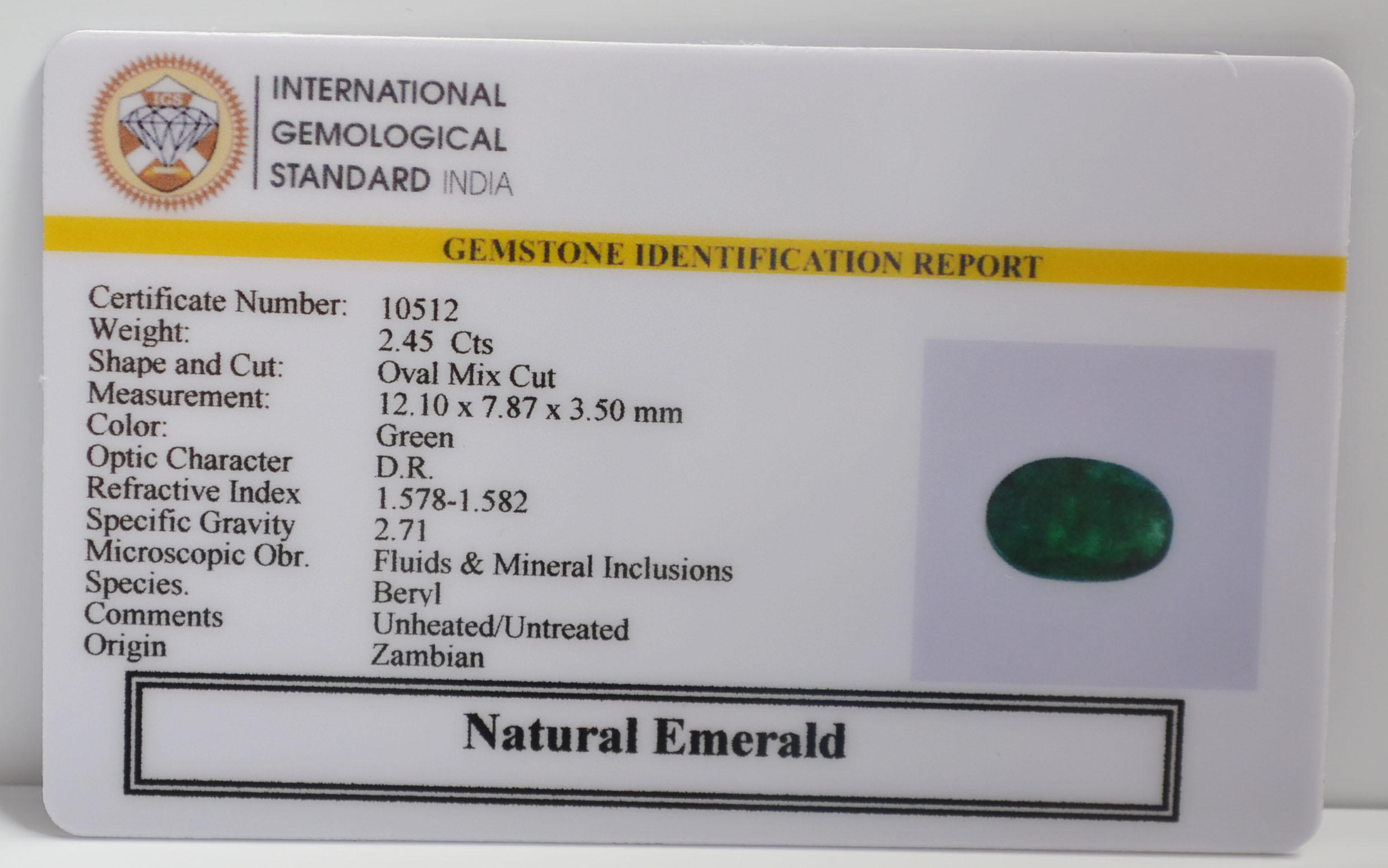 EMR22325 2 EMERALD 2.45 Ct.