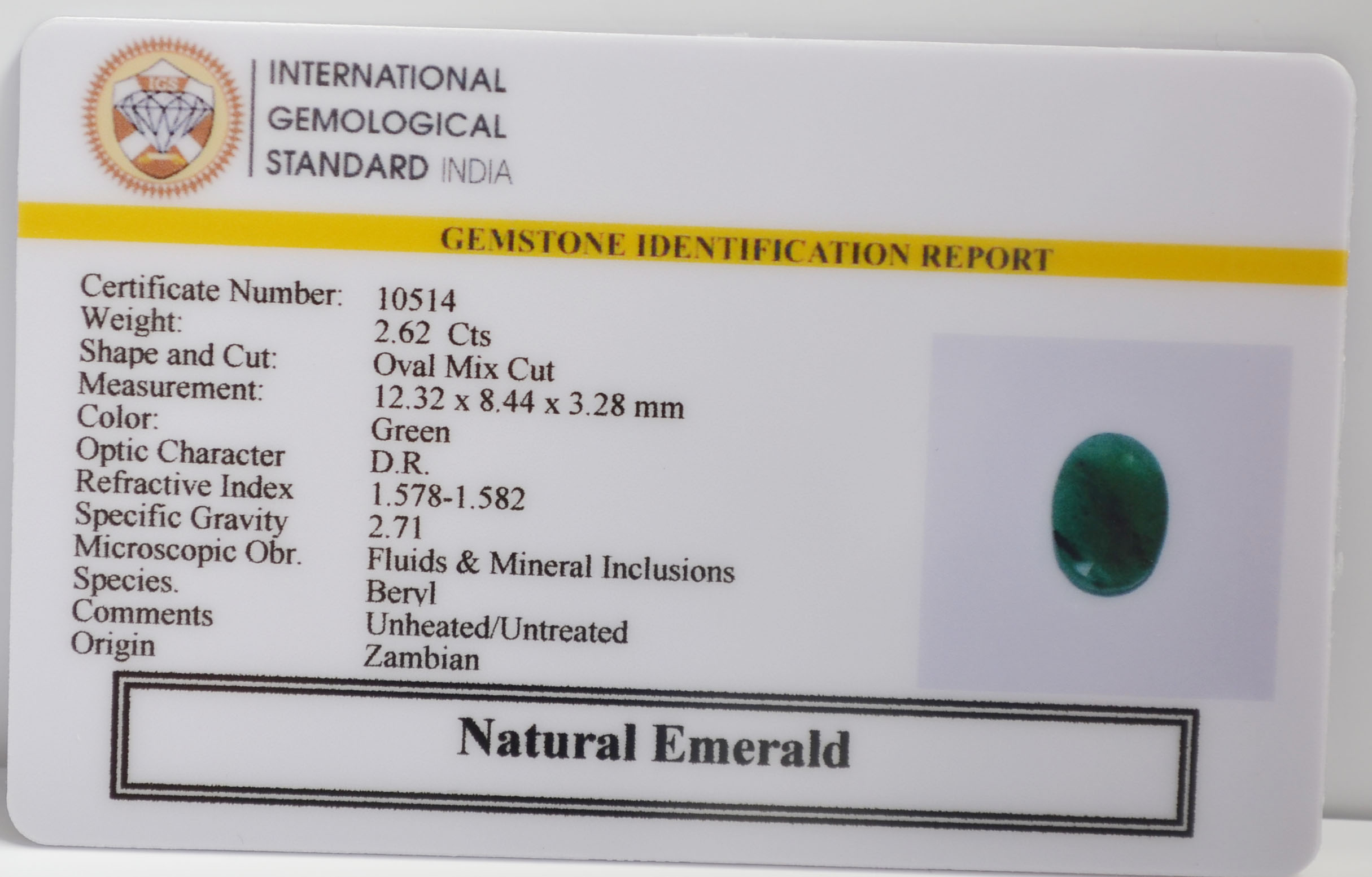 EMR22326 2 EMERALD 2.62 Ct.