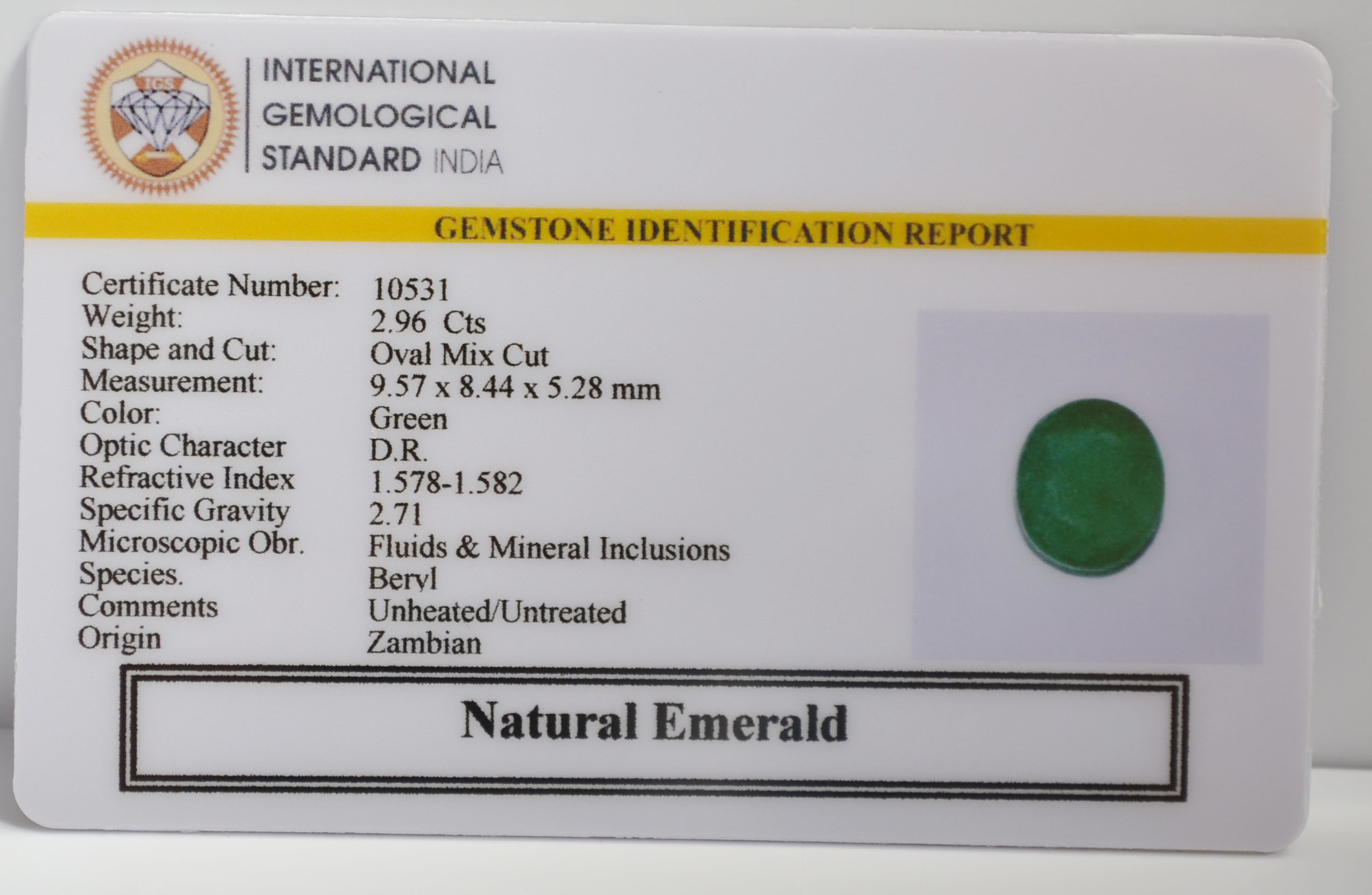 EMR22337 2 EMERALD 2.96 Ct.