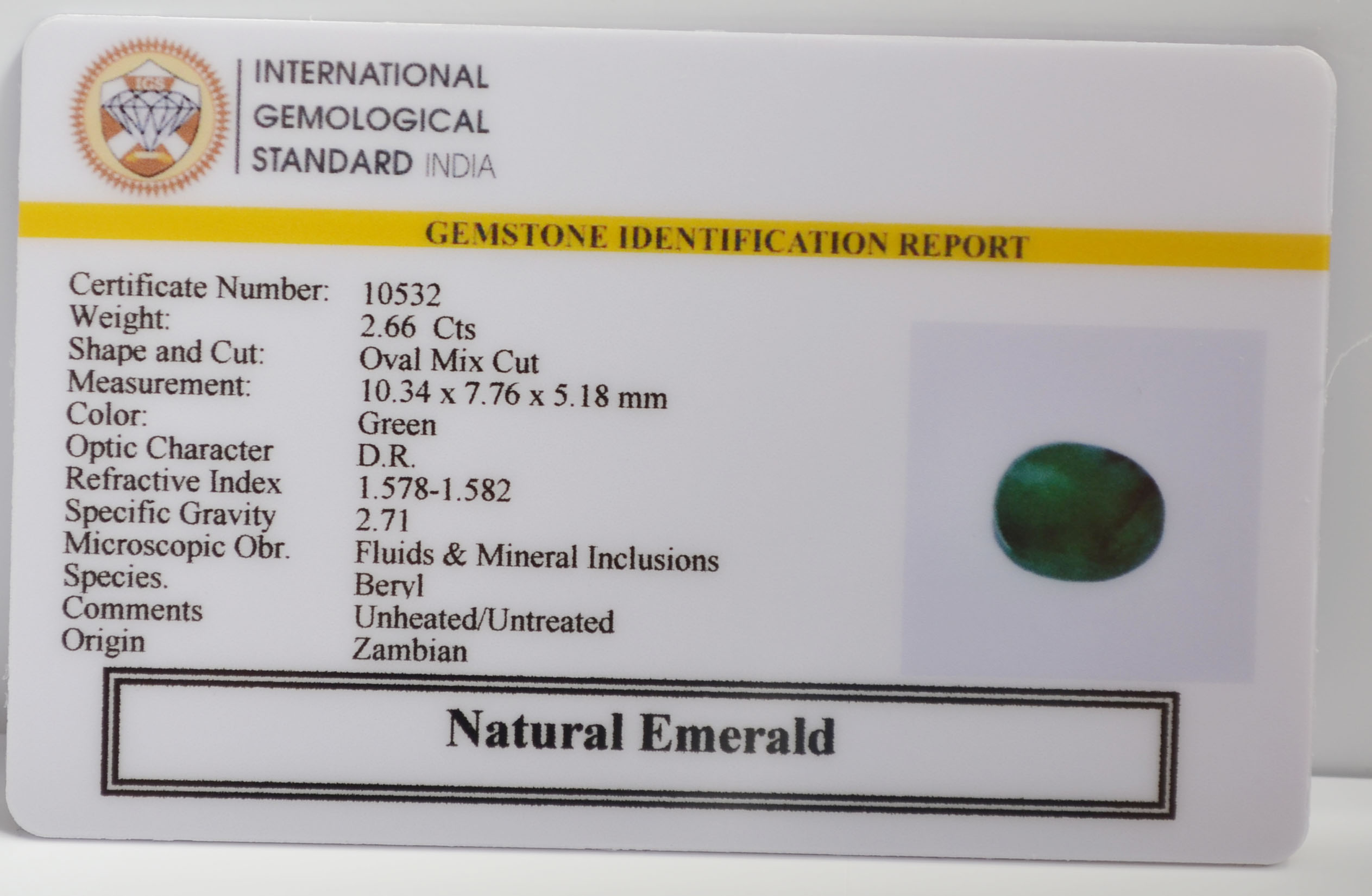 EMR22338 2 EMERALD 2.66 Ct.