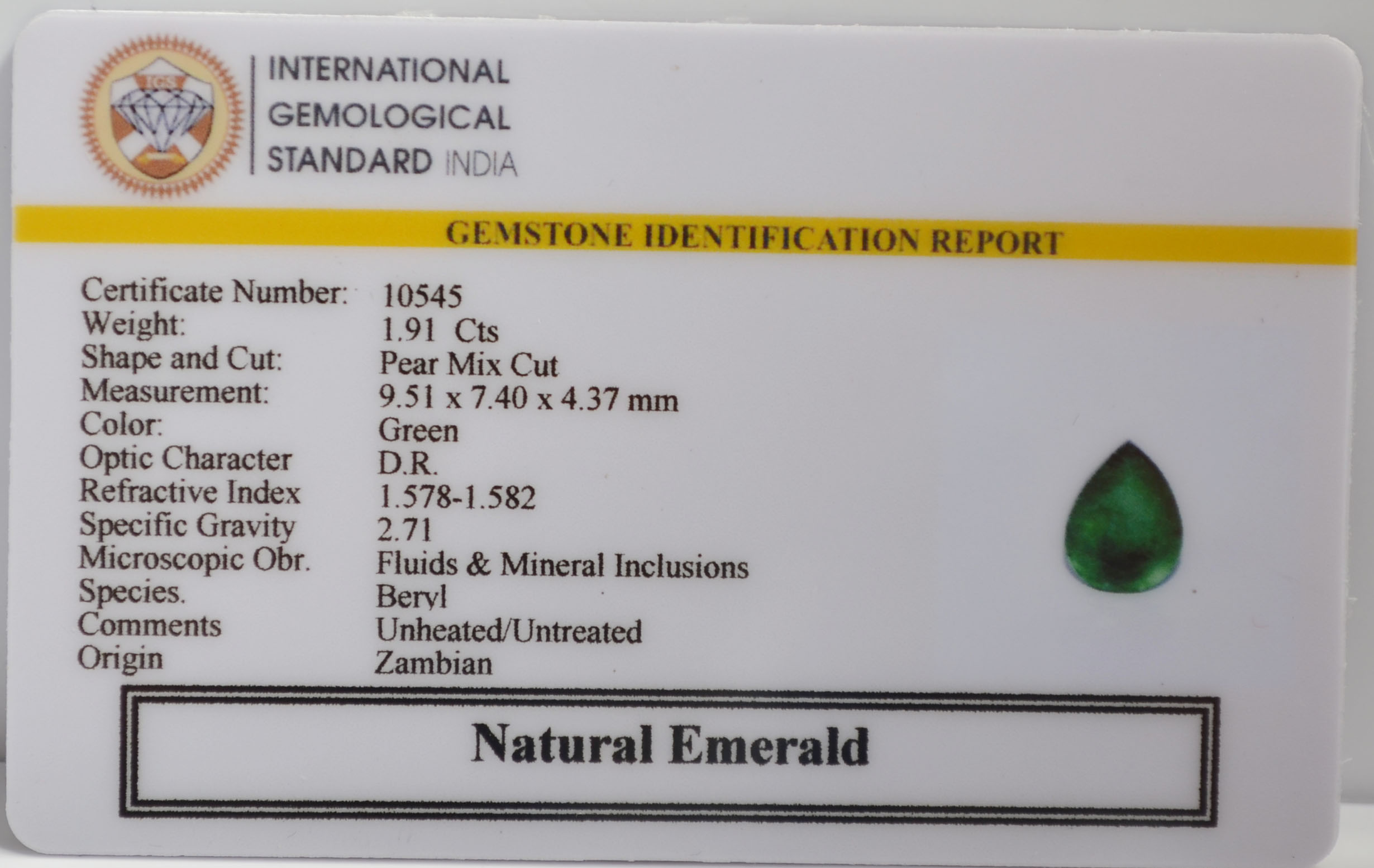EMR22343 2 EMERALD 1.91 Ct.