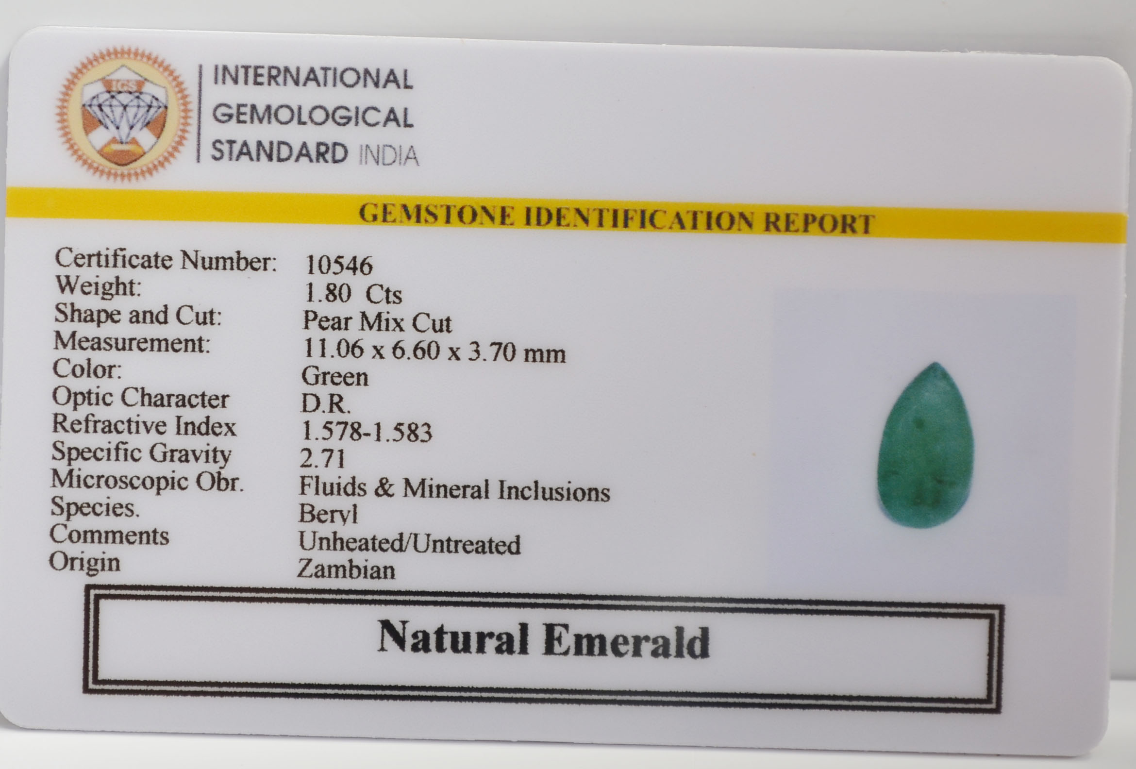EMR22344 2 EMERALD 1.8 Ct.
