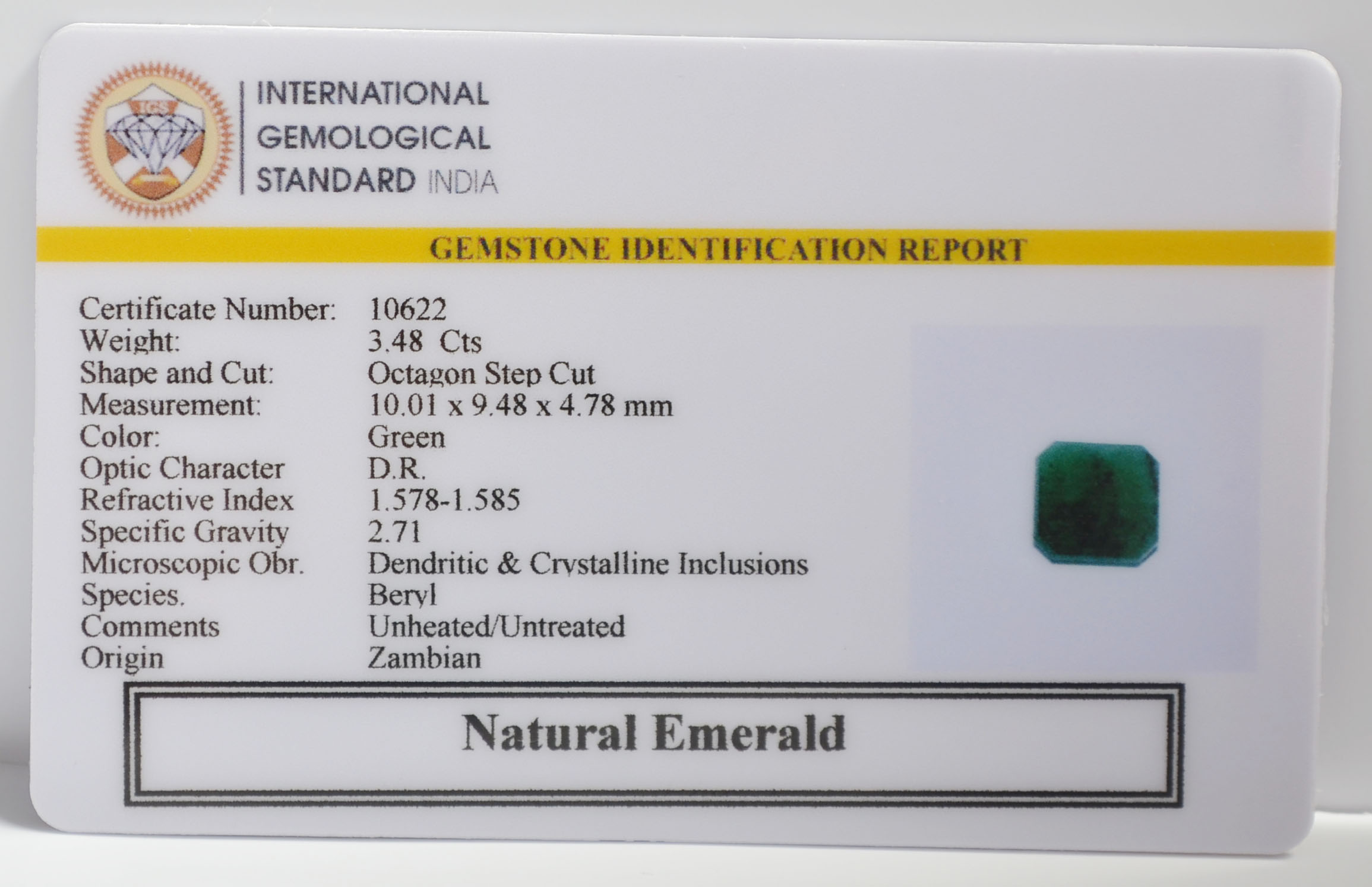 EMR22346 2 EMERALD 3.48 Ct.