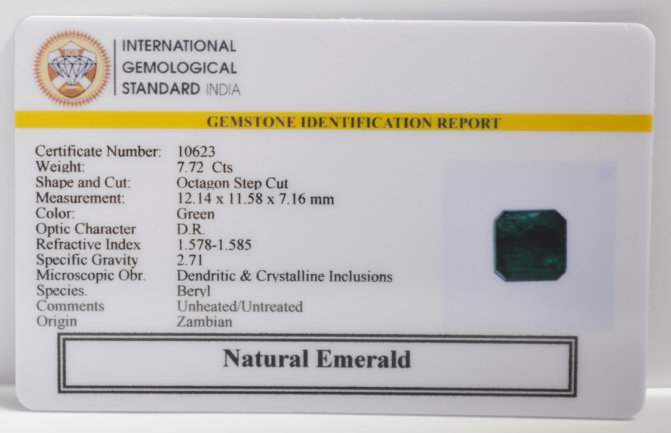 EMR22347 2 EMERALD 7.72 Ct.