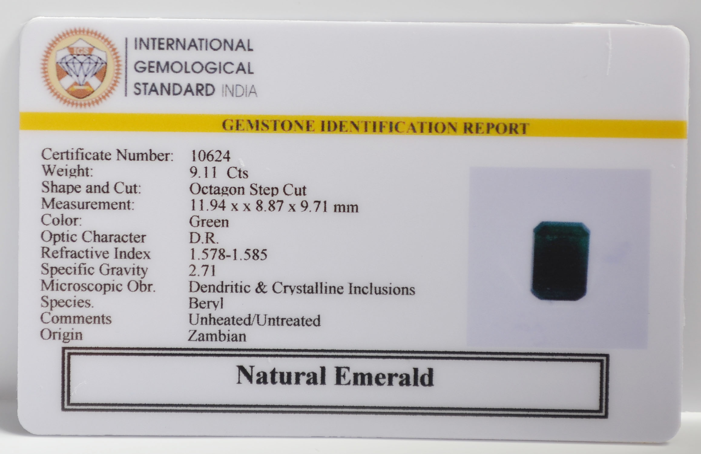 EMR22348 2 EMERALD 9.11 Ct.