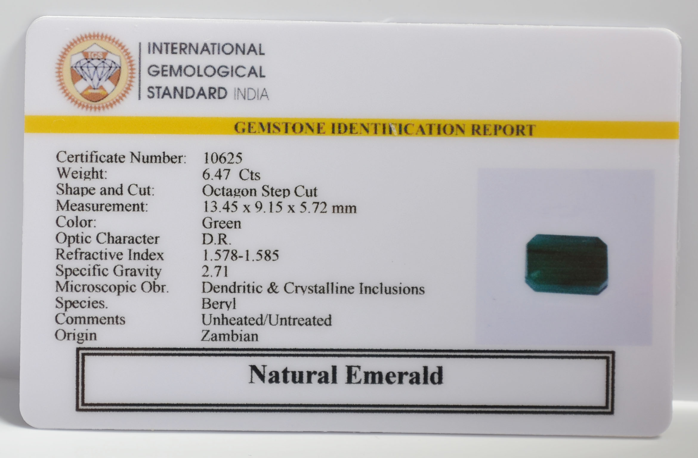 EMR22349 2 EMERALD 6.47 Ct.