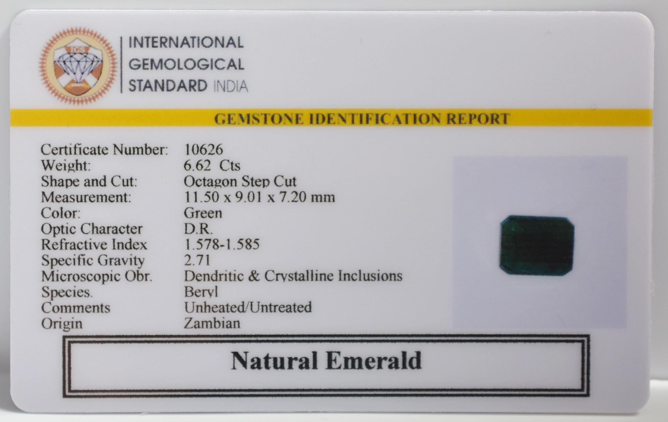 EMR22350 2 EMERALD 6.62 Ct.