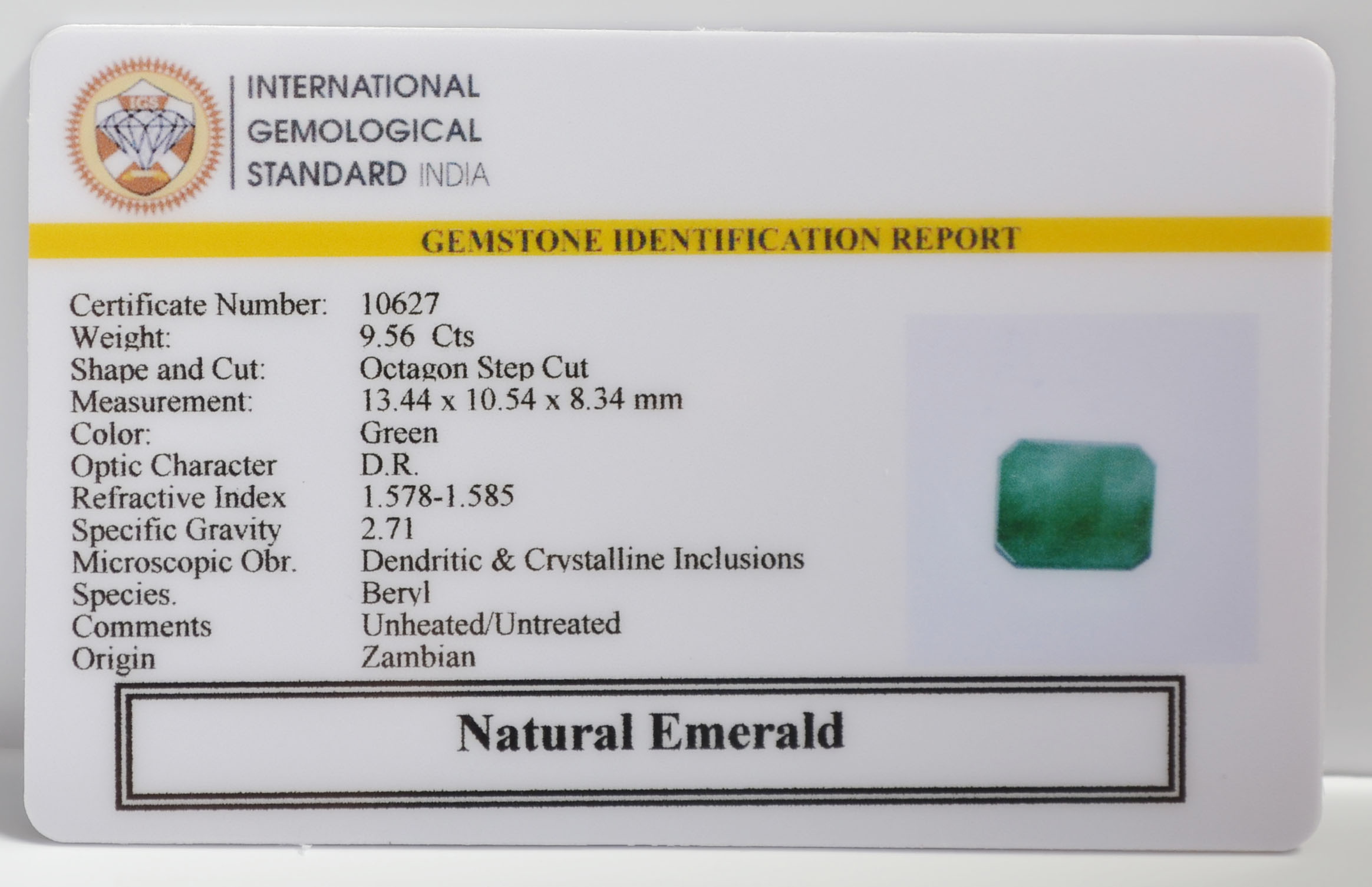 EMR22351 2 EMERALD 9.56 Ct.