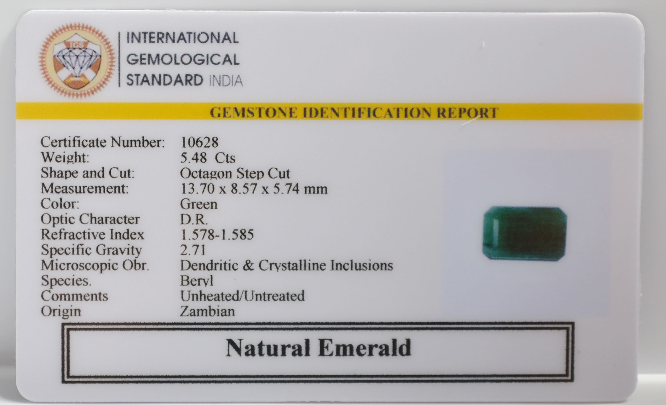EMR22352 2 EMERALD 5.48 Ct.