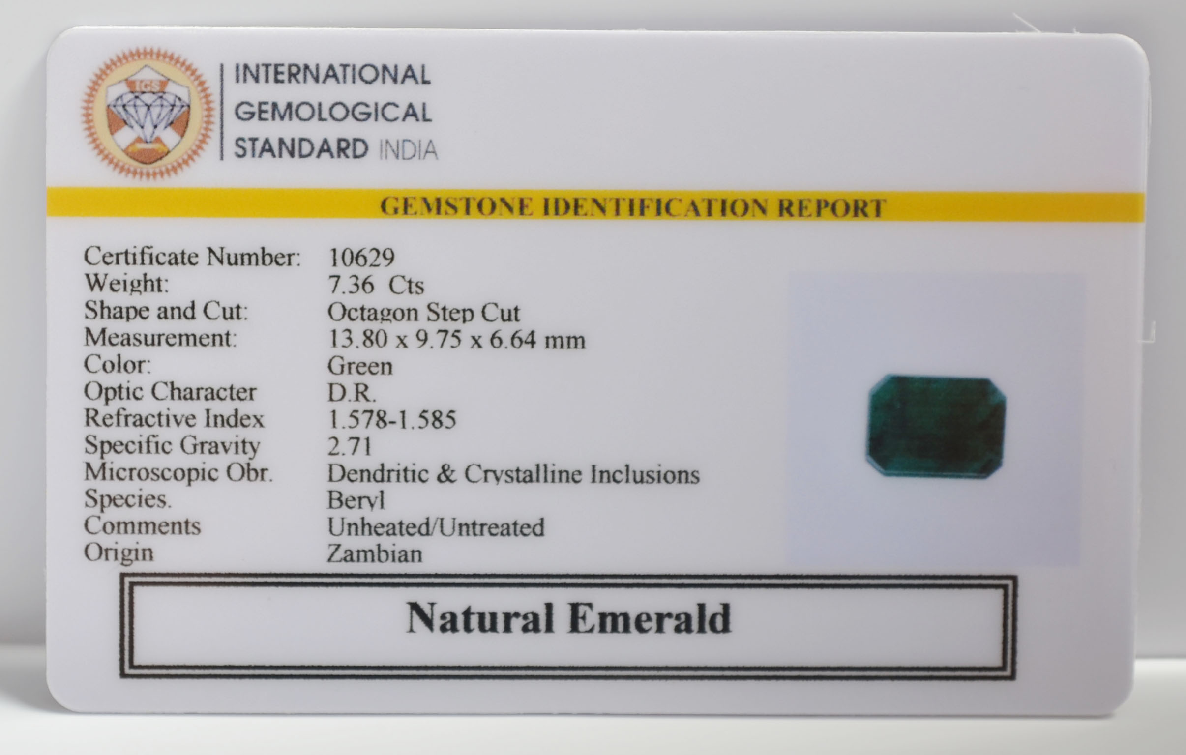 EMR22353 2 EMERALD 7.36 Ct.