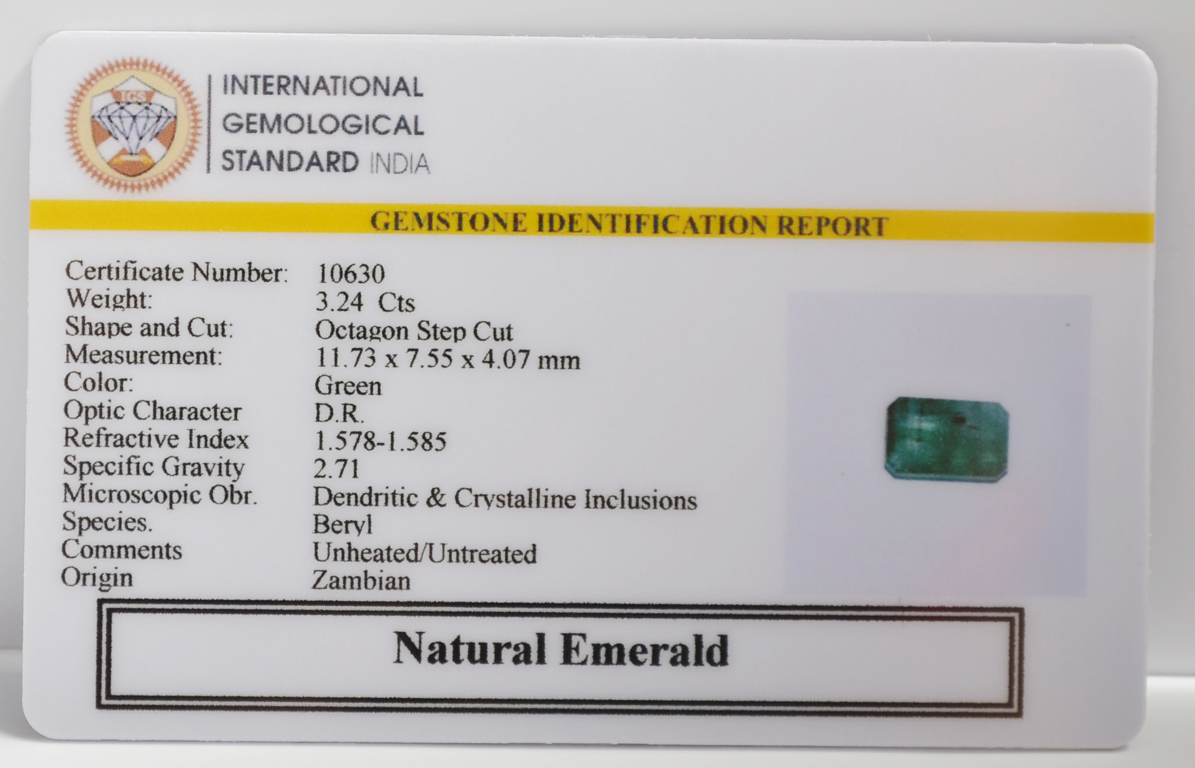 EMR22354 2 EMERALD 3.24 Ct.