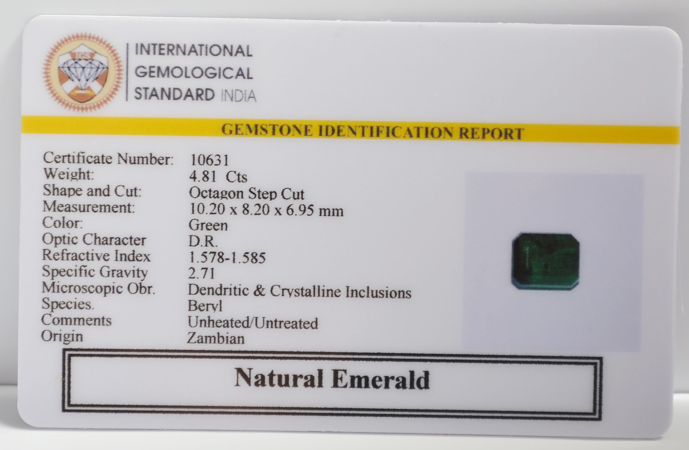 EMR22355 2 EMERALD 4.81 Ct.