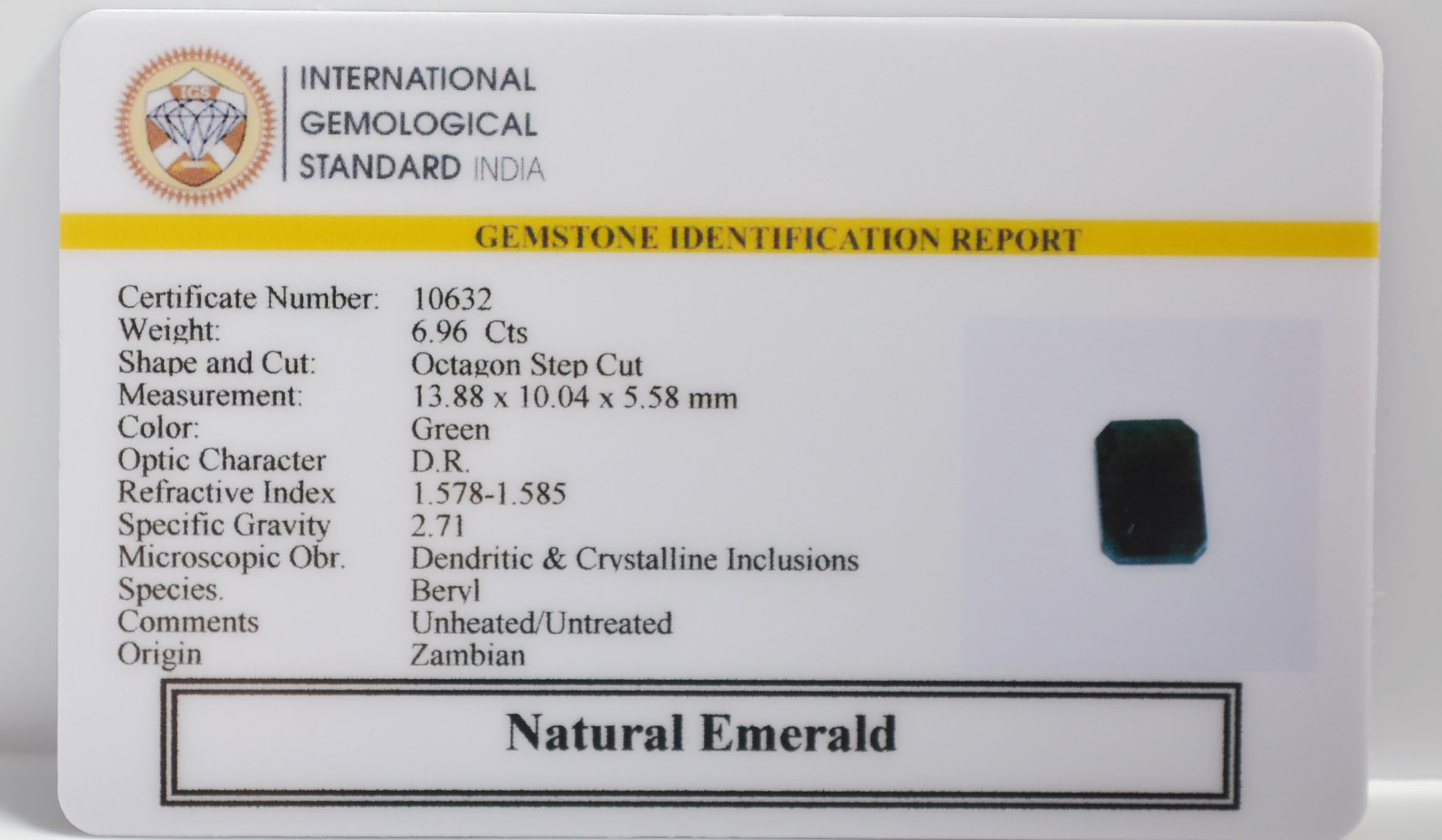 EMR22356 2 EMERALD 6.96 Ct.