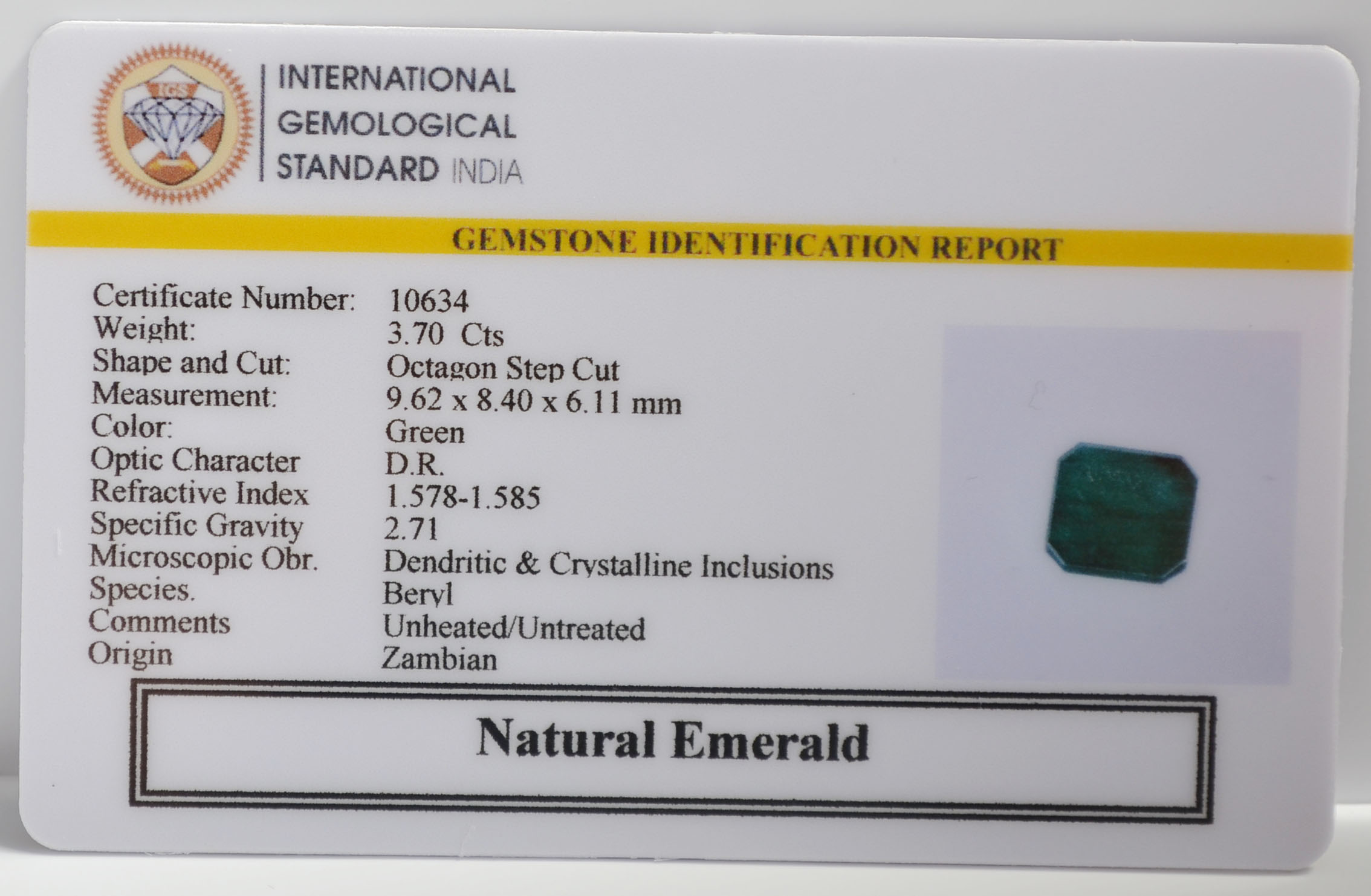 EMR22358 2 EMERALD 3.7 Ct.