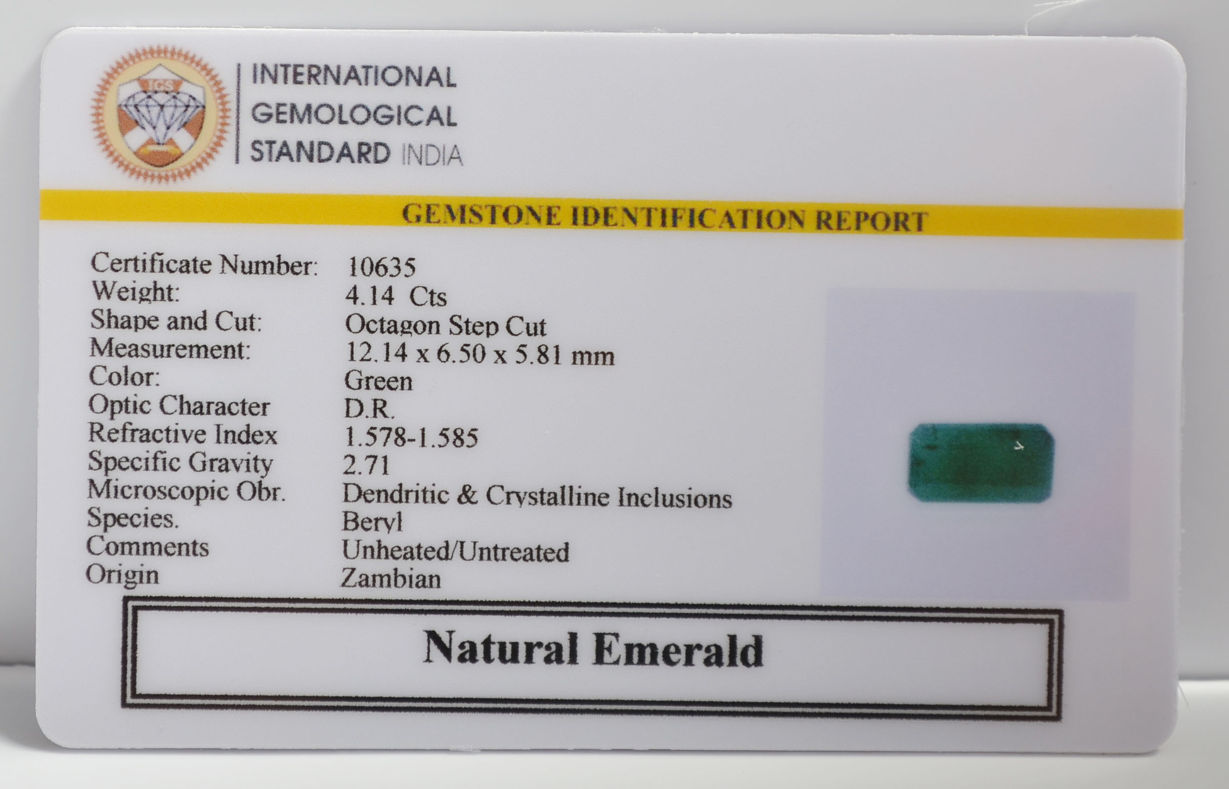 EMR22359 2 EMERALD 4.14 Ct.