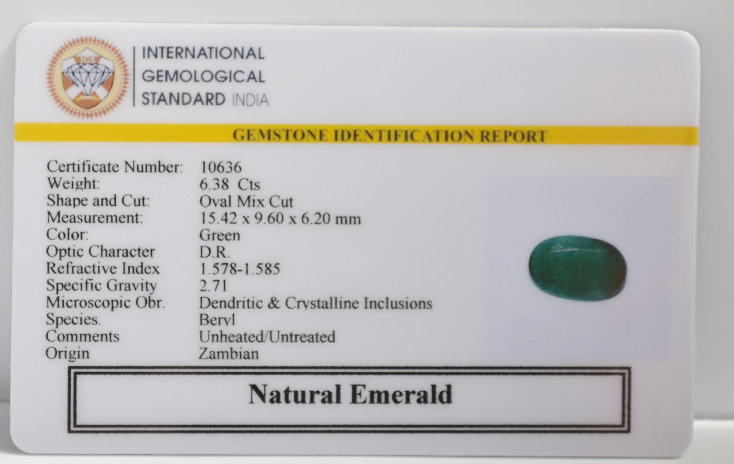 EMR22360 2 EMERALD 6.38 Ct.