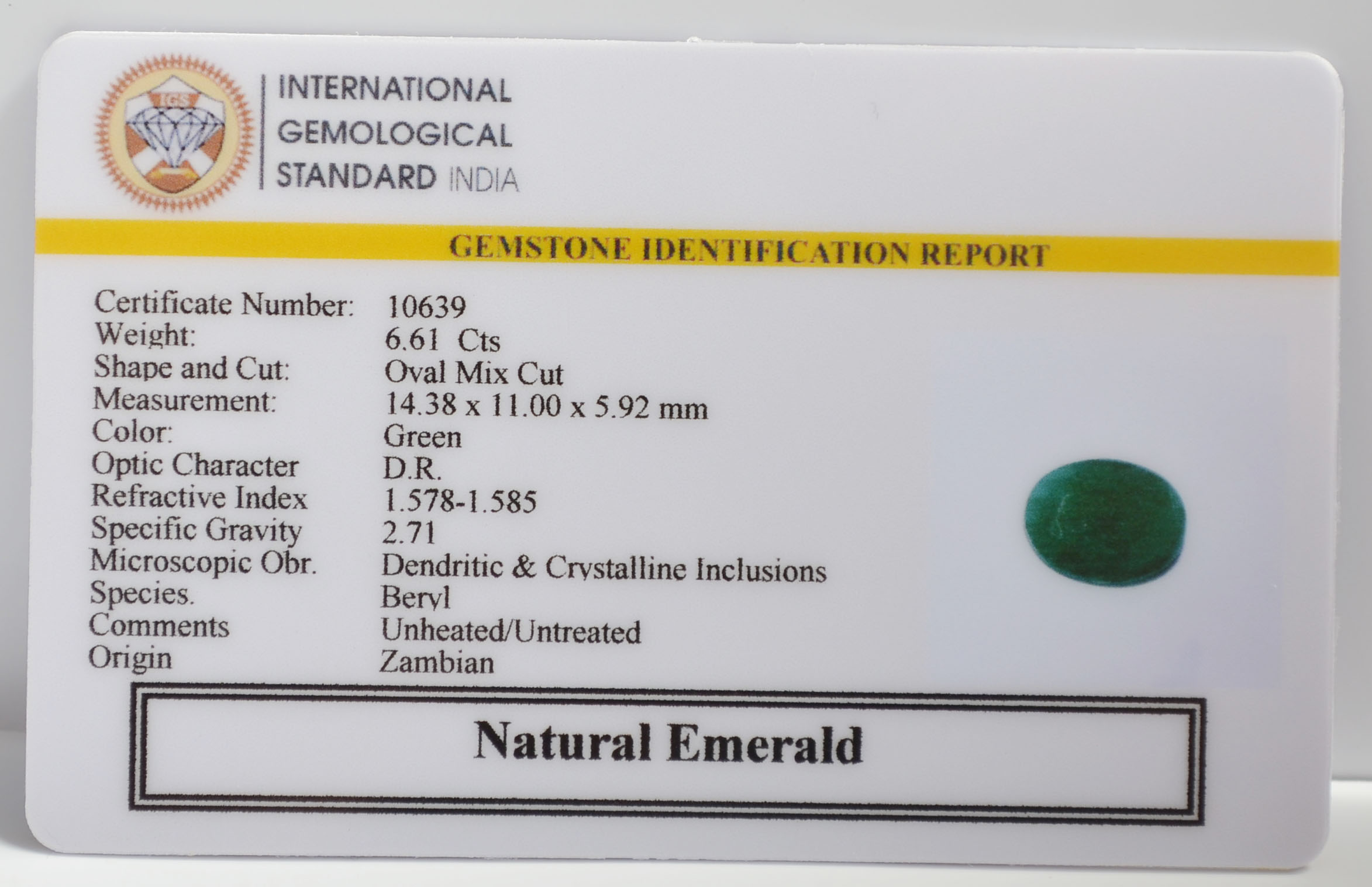 EMR22363 2 EMERALD 6.61 Ct.