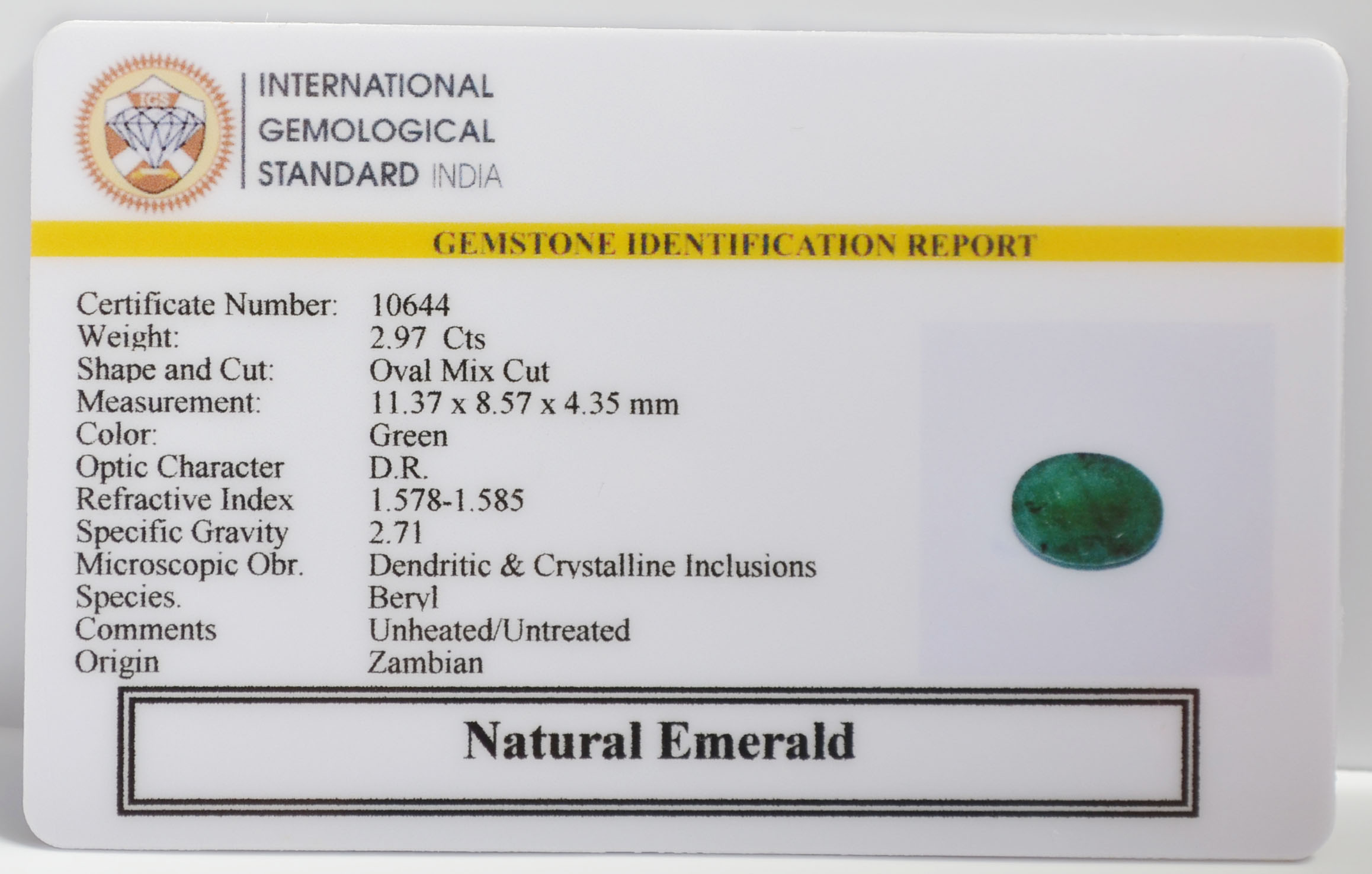 EMR22366 2 EMERALD 2.97 Ct.