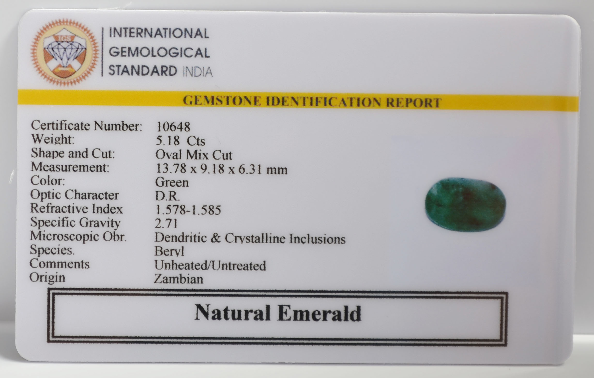 EMR22367 2 EMERALD 5.18 Ct.