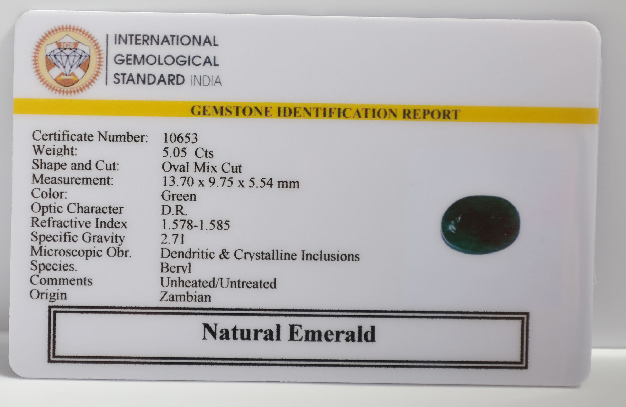EMR22370 2 EMERALD 5.05 Ct.