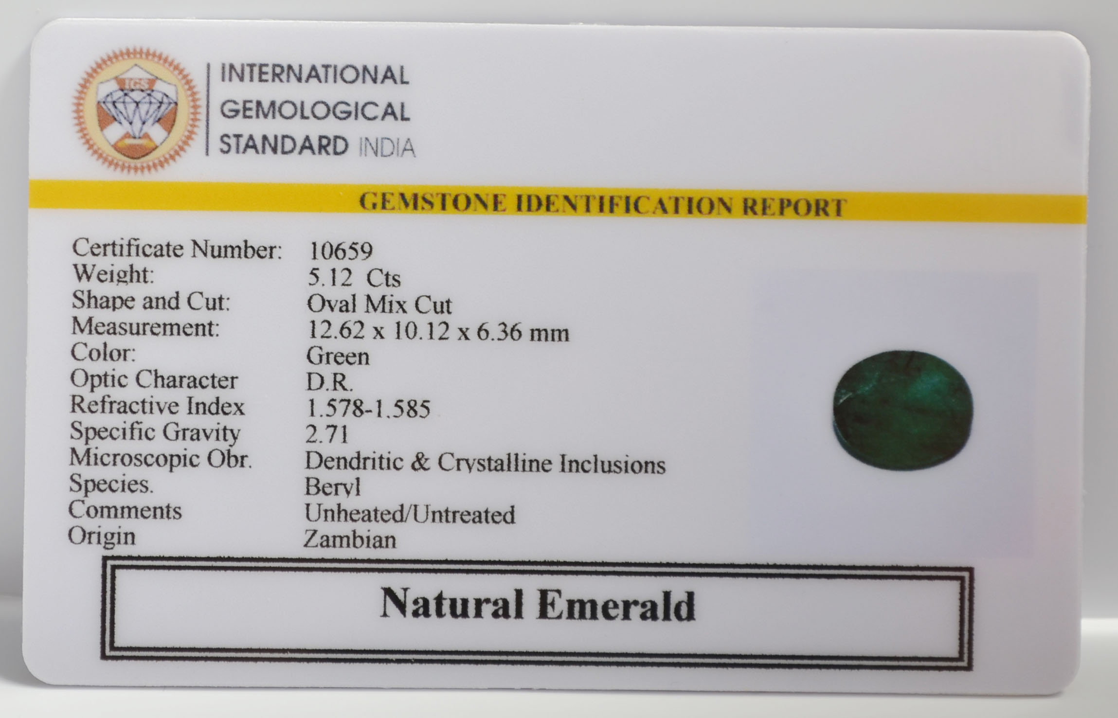 EMR22373 2 EMERALD 5.12 Ct.