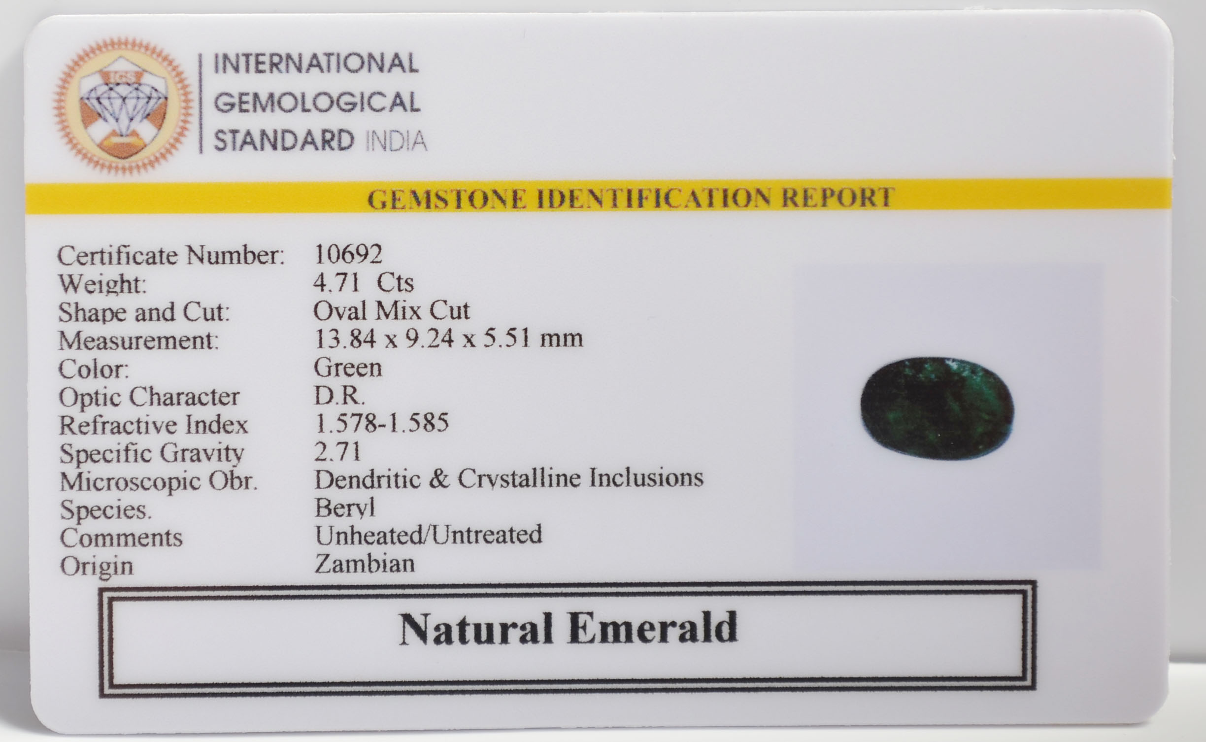 EMR22377 2 EMERALD 4.71 Ct.