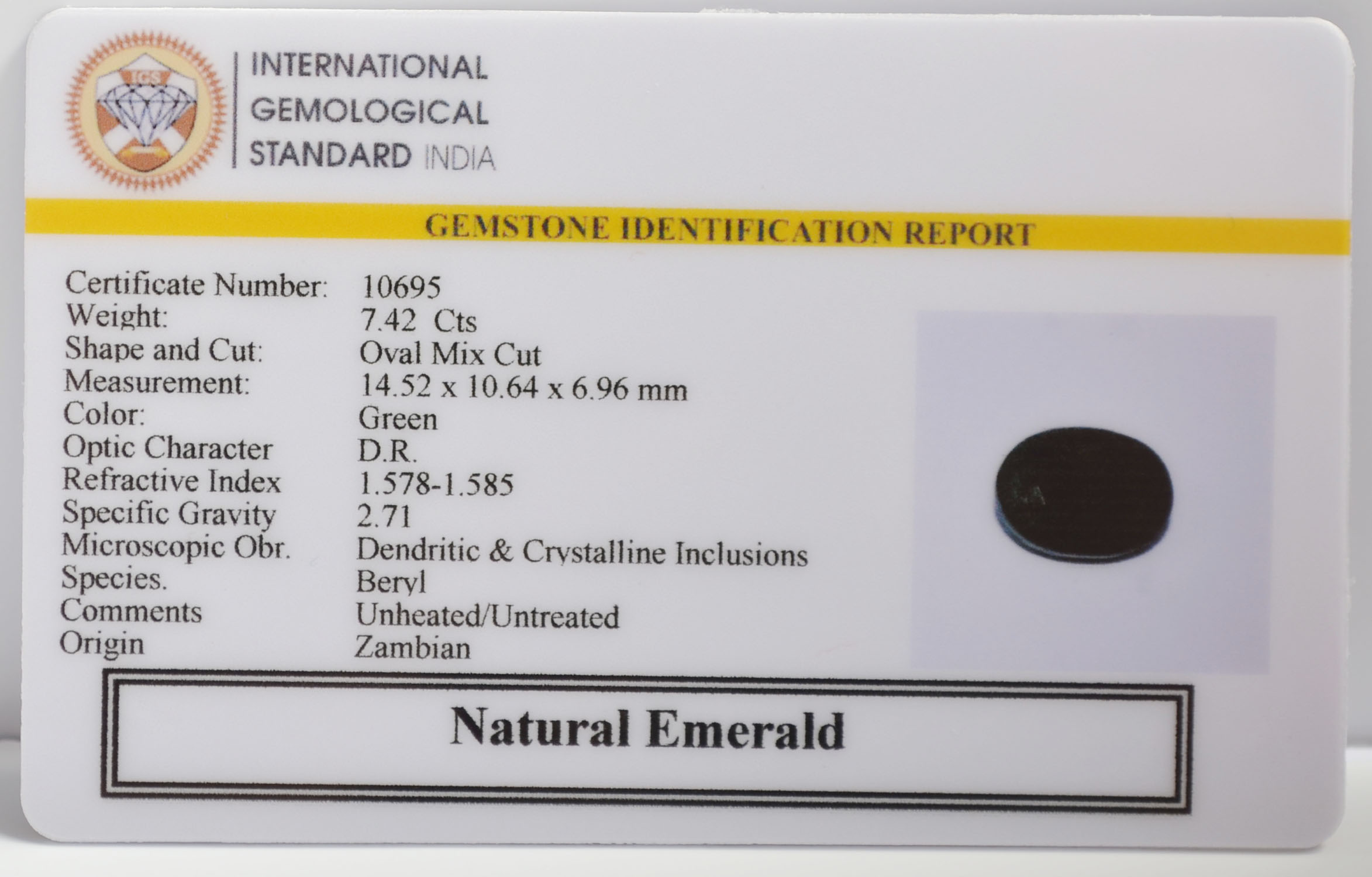 EMR22378 2 EMERALD 7.42 Ct.