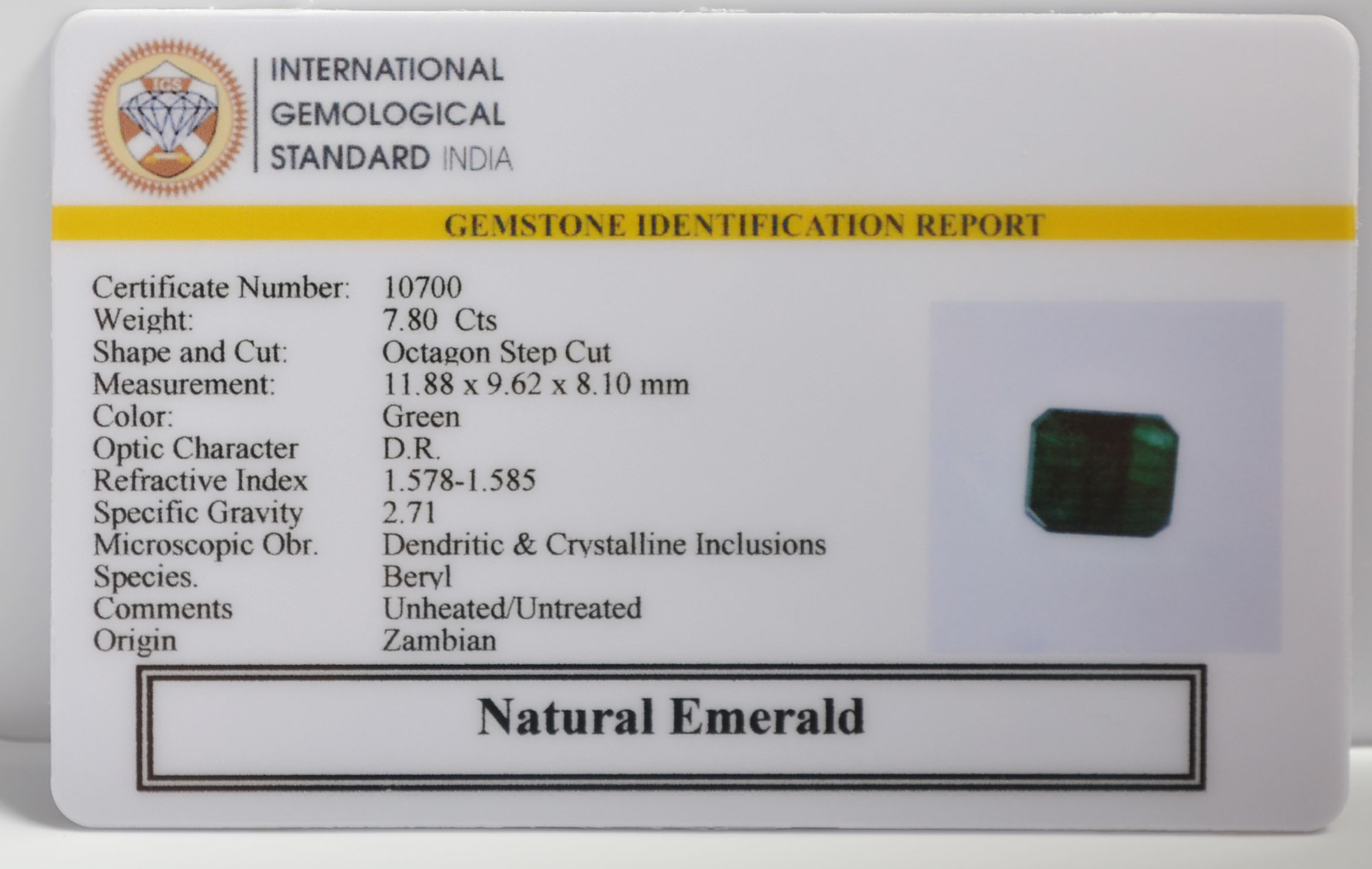 EMR22382 2 EMERALD 7.8 Ct.