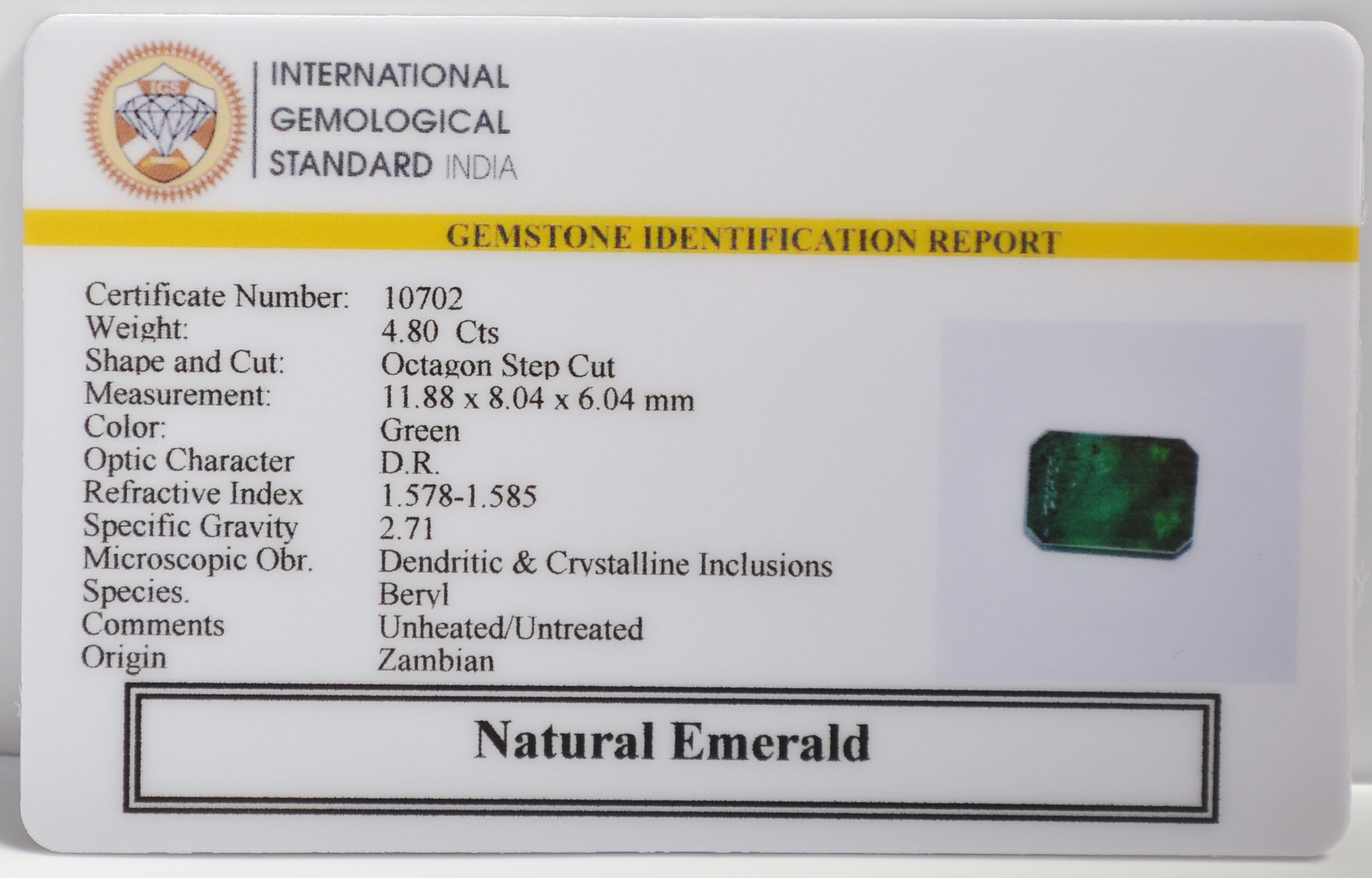 EMR22384 2 EMERALD 4.8 Ct.