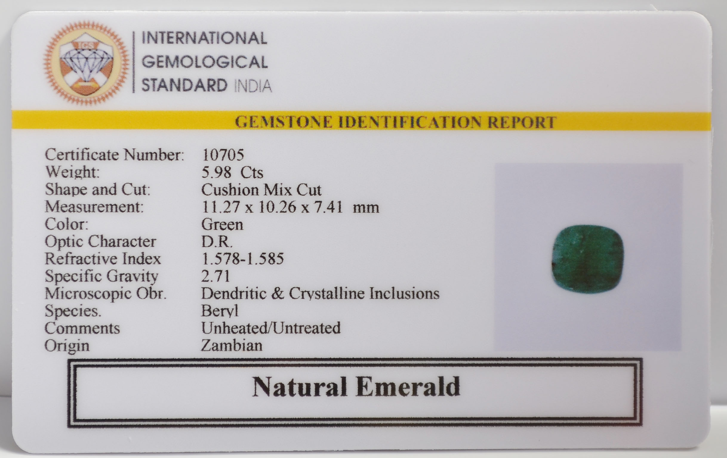 EMR22385 2 EMERALD 5.98 Ct.