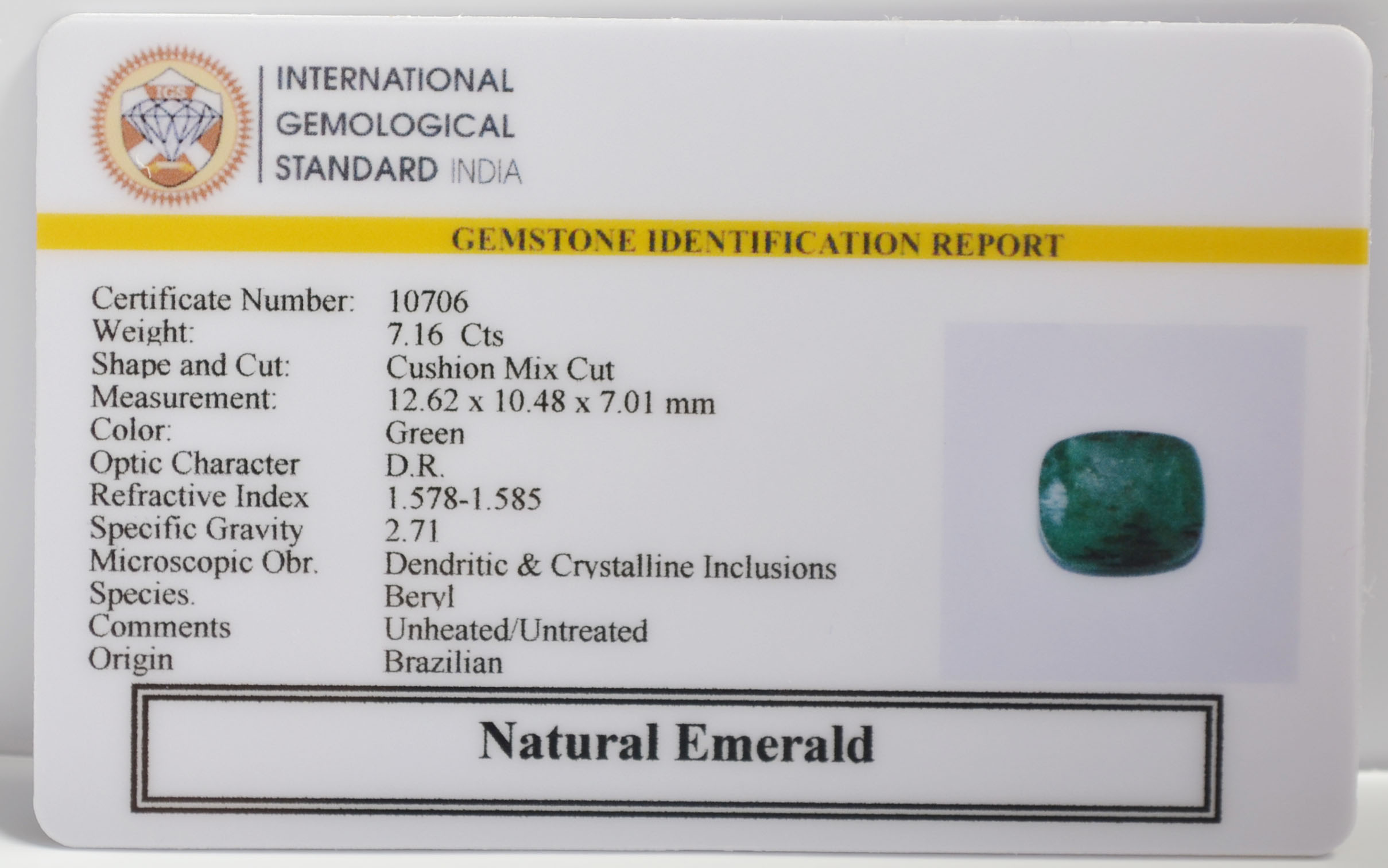 EMR22386 2 EMERALD 7.16 Ct.