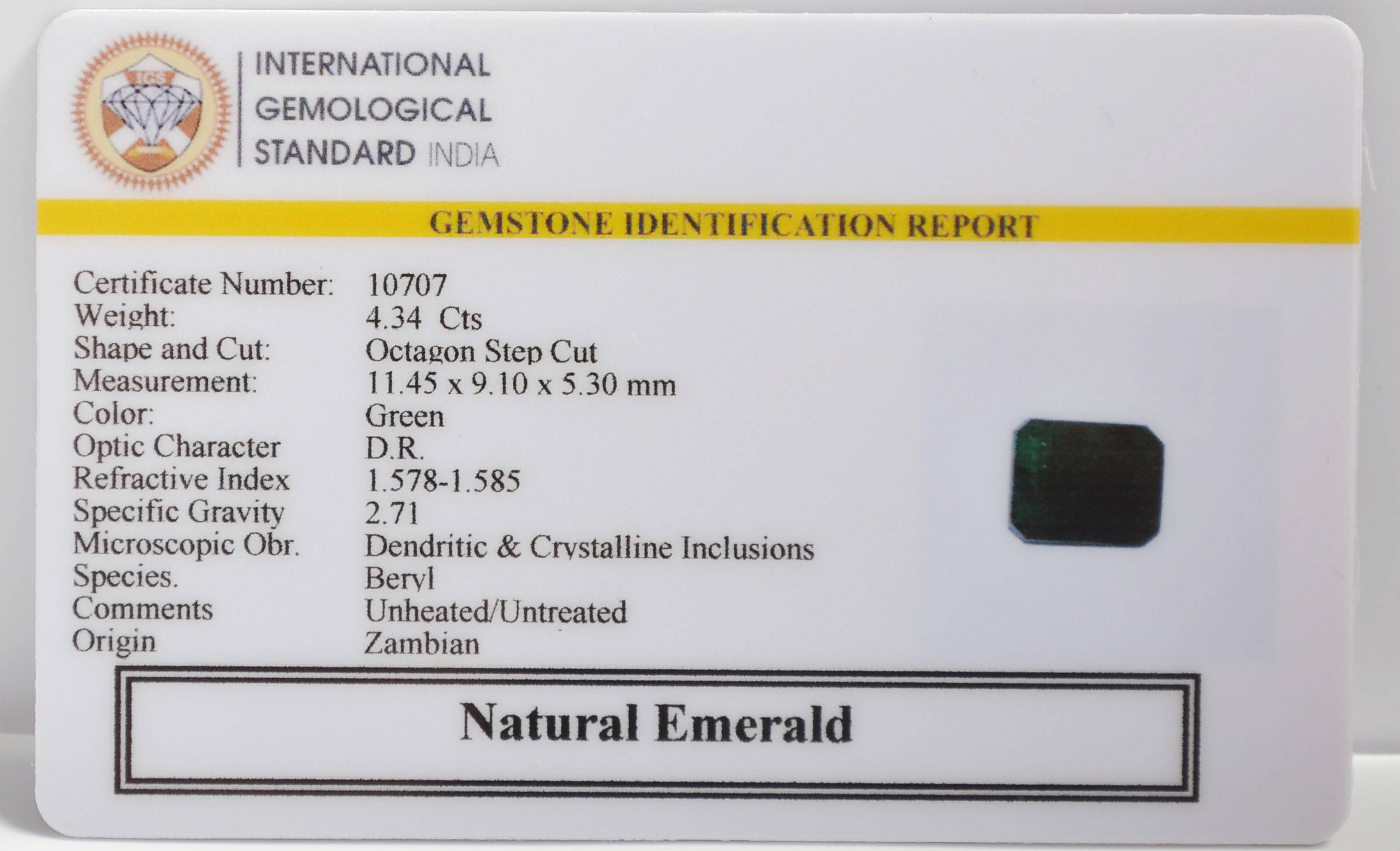 EMR22387 2 EMERALD 4.34 Ct.