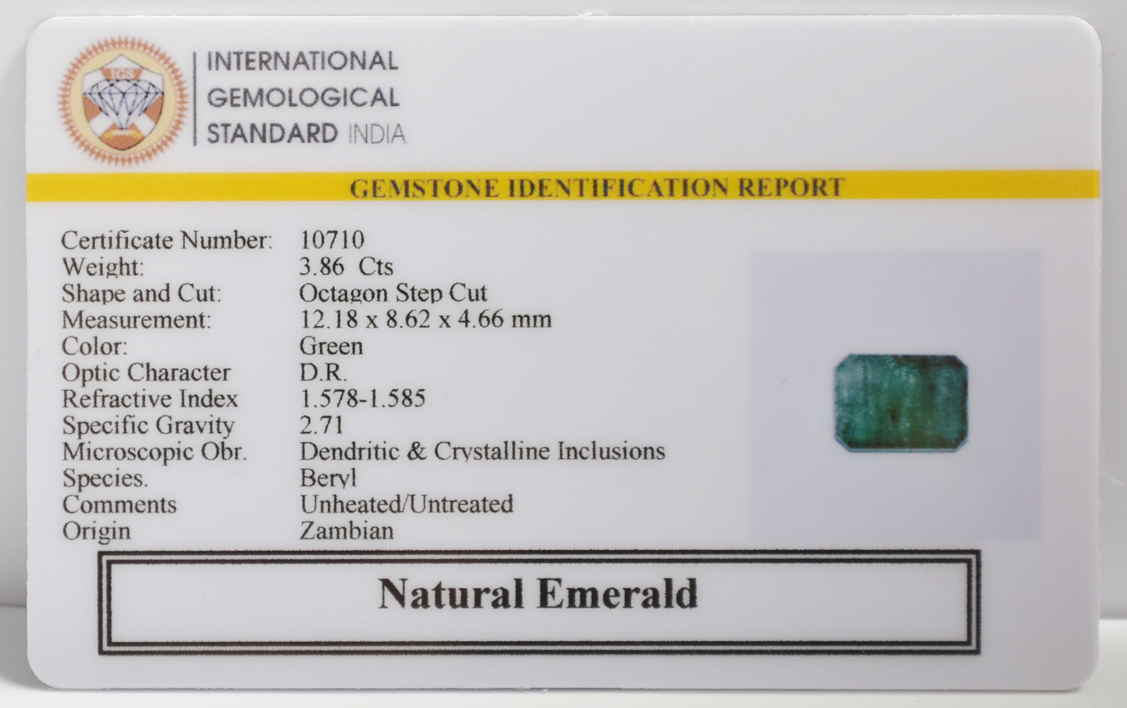 EMR22390 2 EMERALD 3.86 Ct.