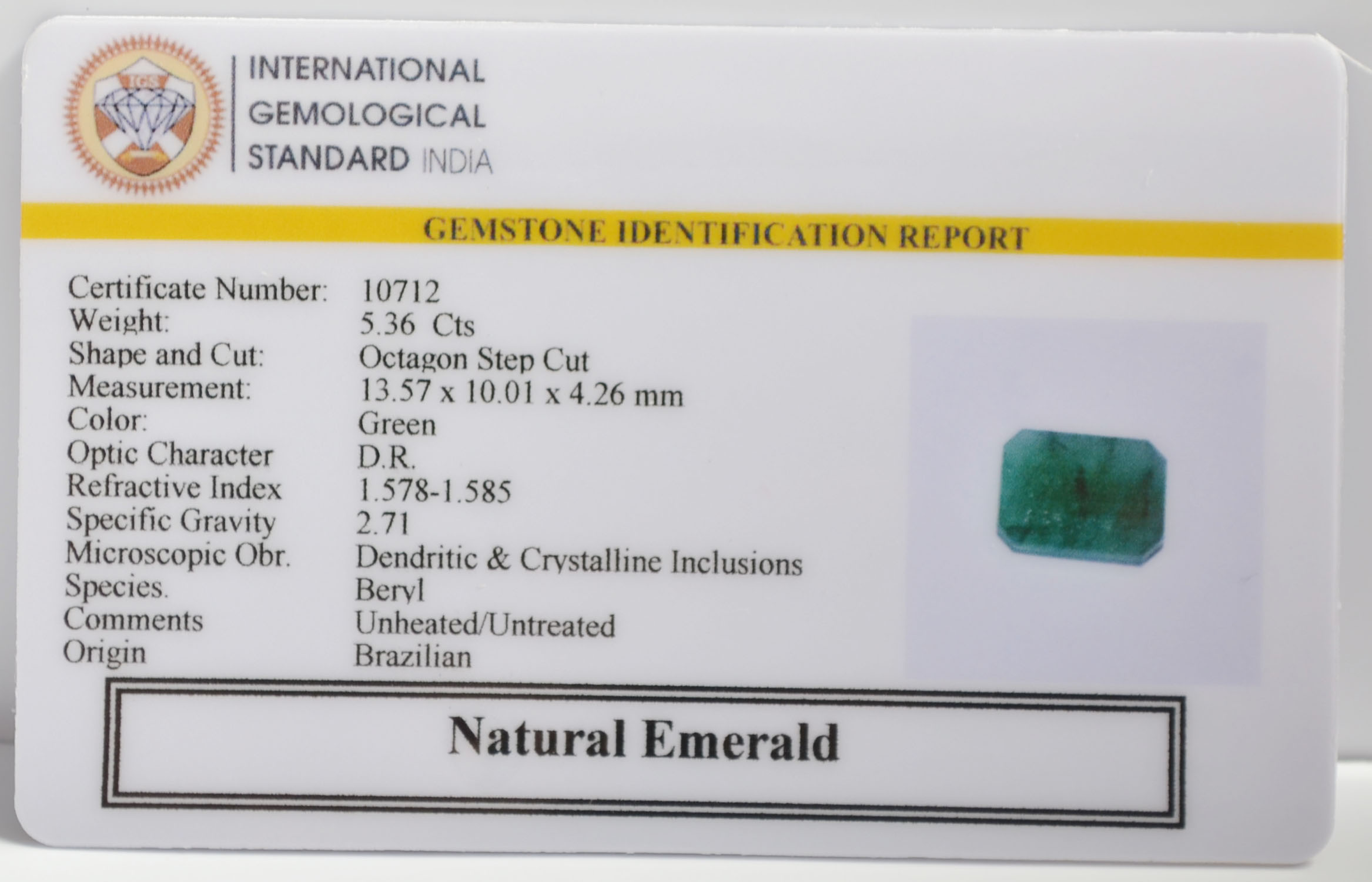 EMR22392 2 EMERALD 5.36 Ct.