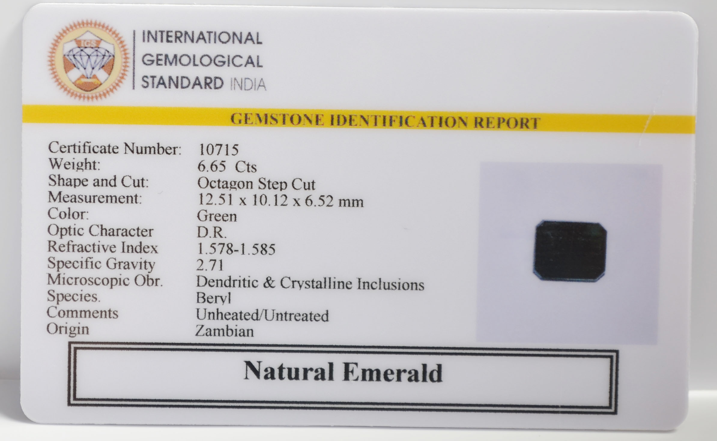 EMR22395 2 EMERALD 6.65 Ct.
