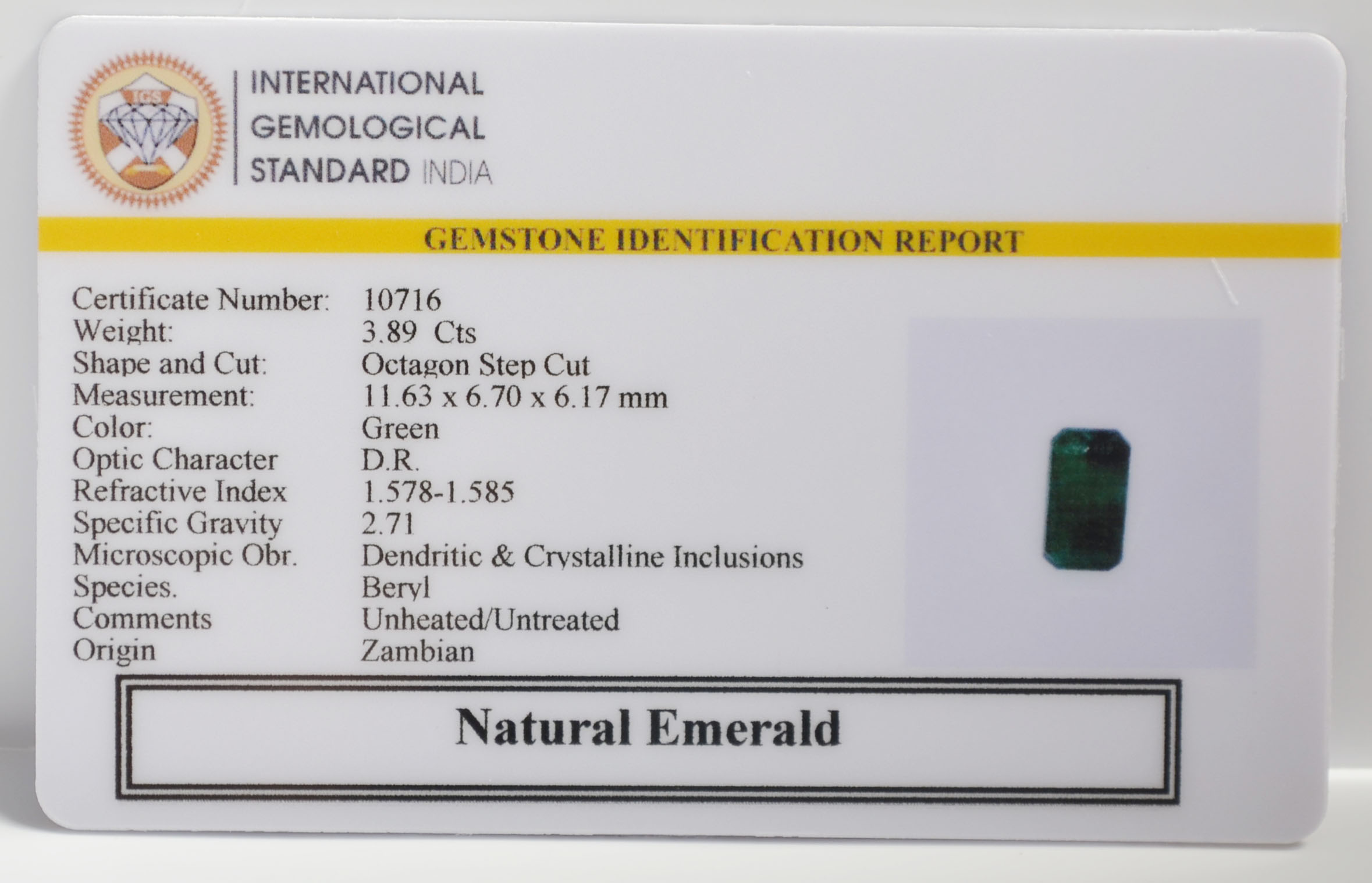 EMR22396 2 EMERALD 3.89 Ct.
