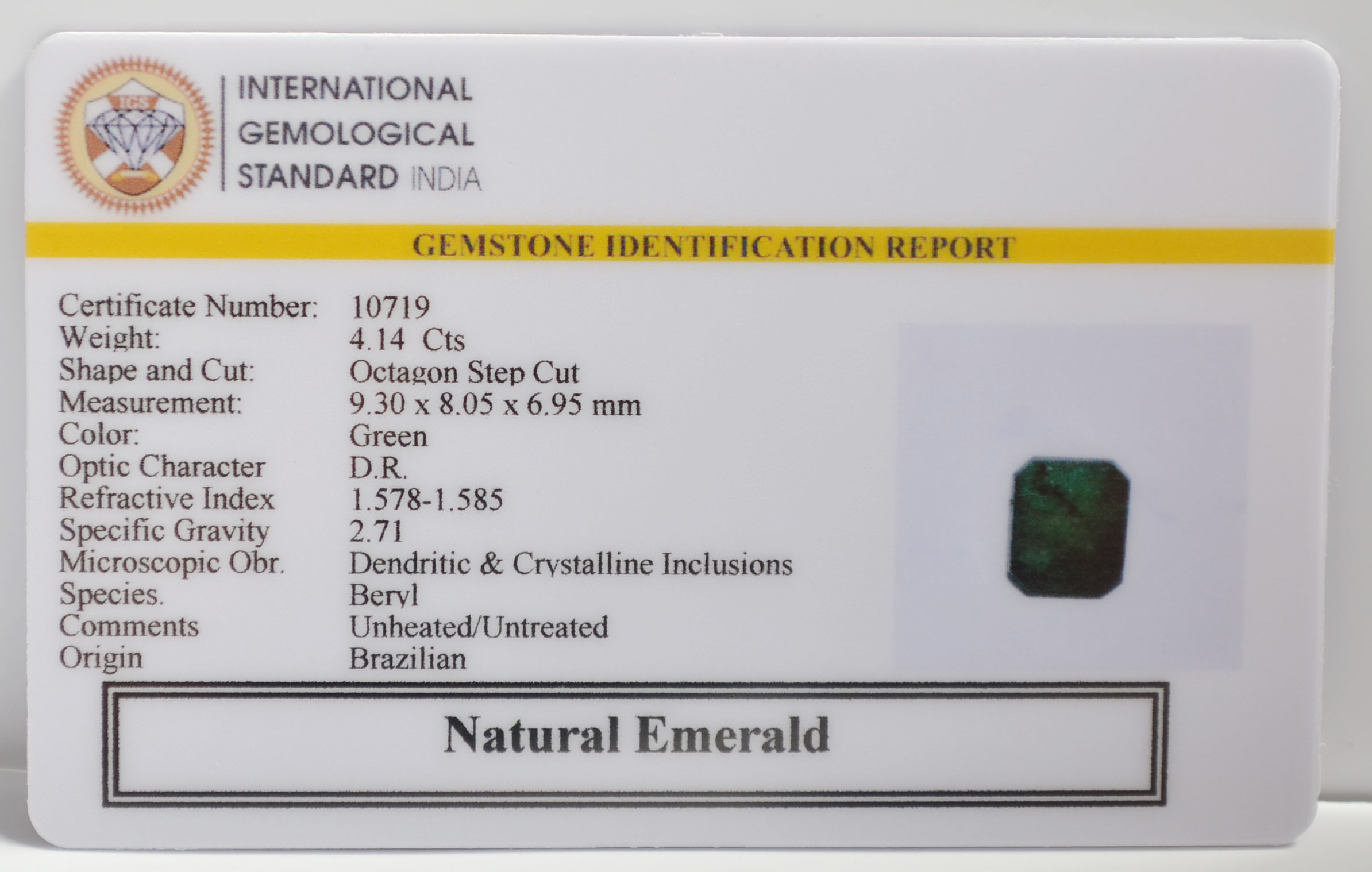 EMR22399 2 EMERALD 4.14 Ct.