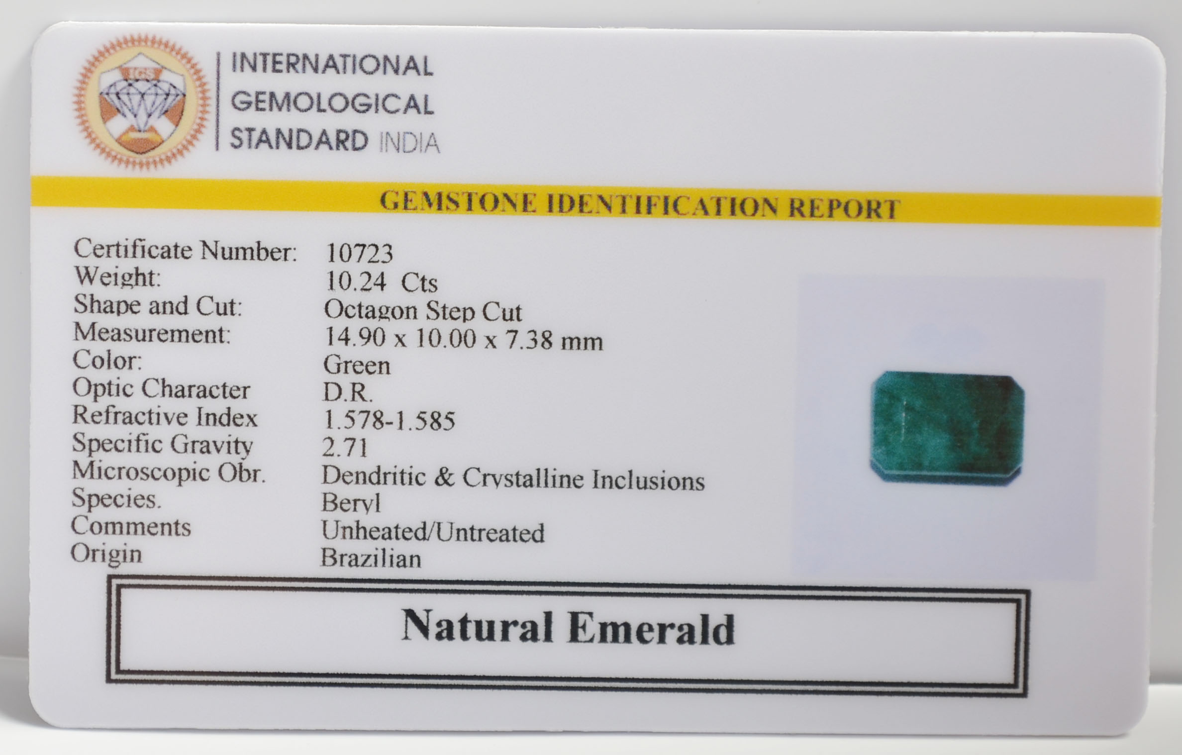 EMR22402 2 EMERALD 10.24 Ct.