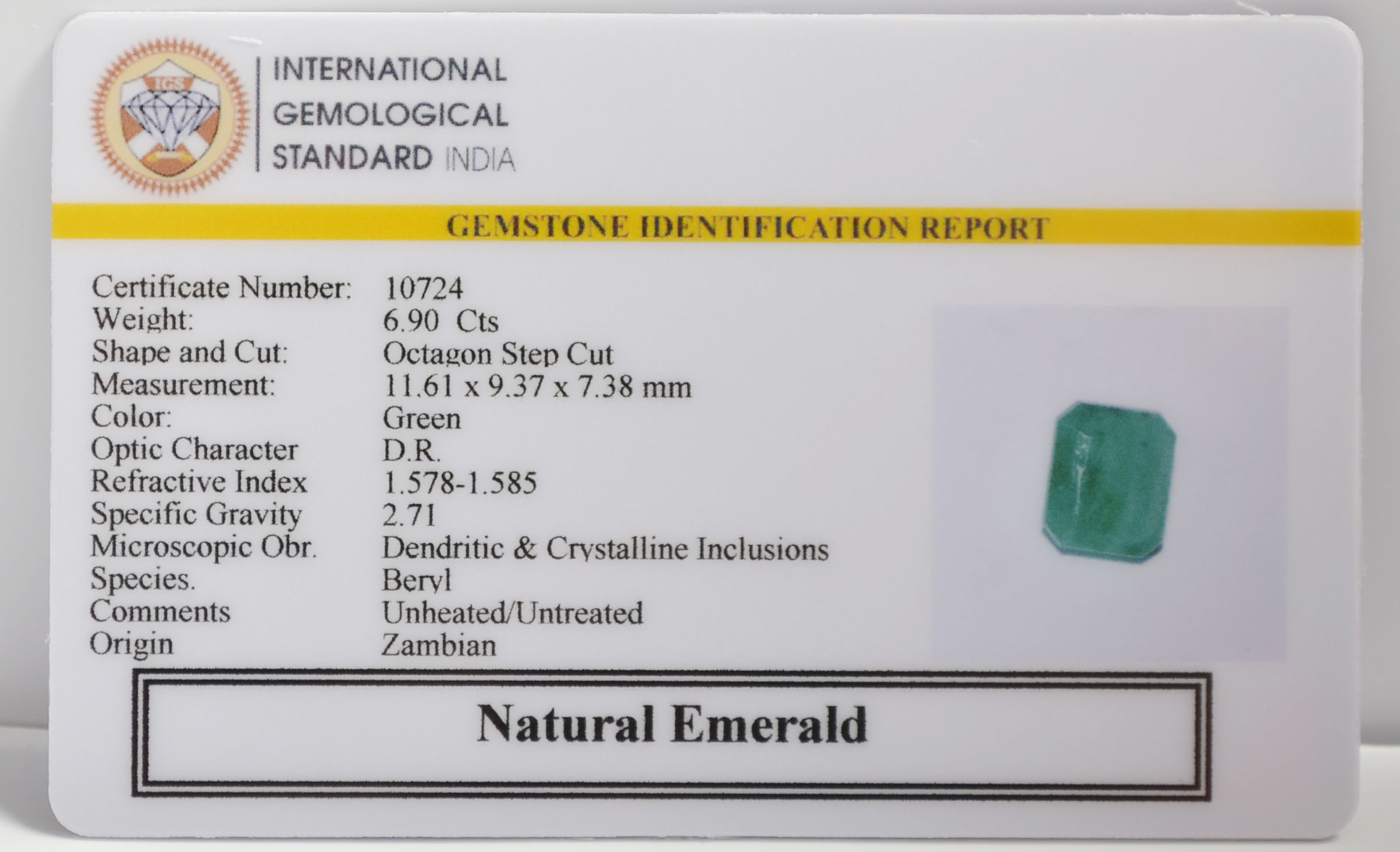 EMR22403 2 EMERALD 6.9 Ct.