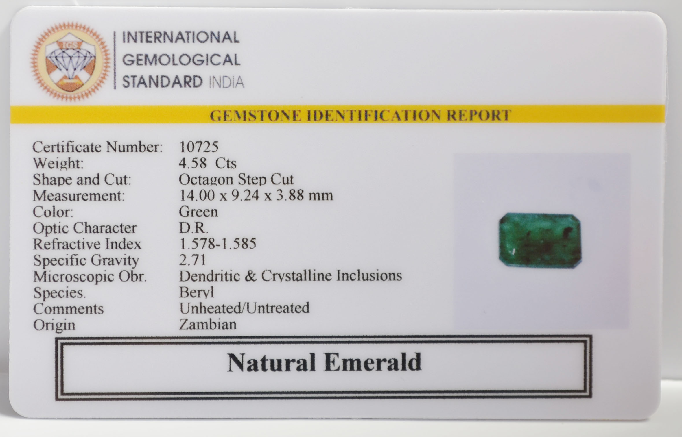 EMR22404 2 EMERALD 4.58 Ct.